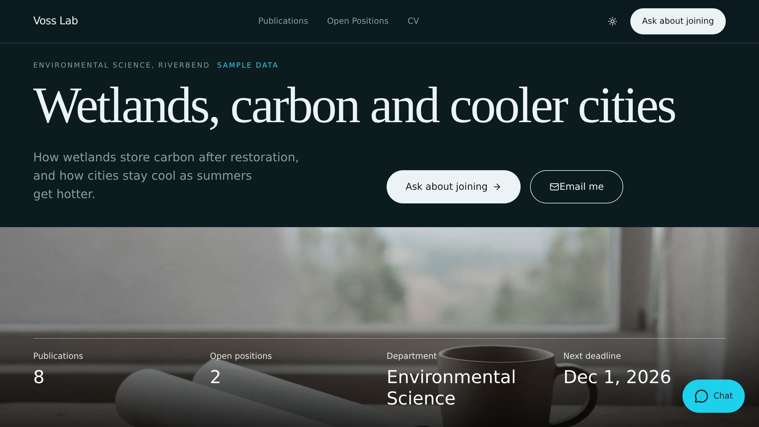 Academic CV Website preview