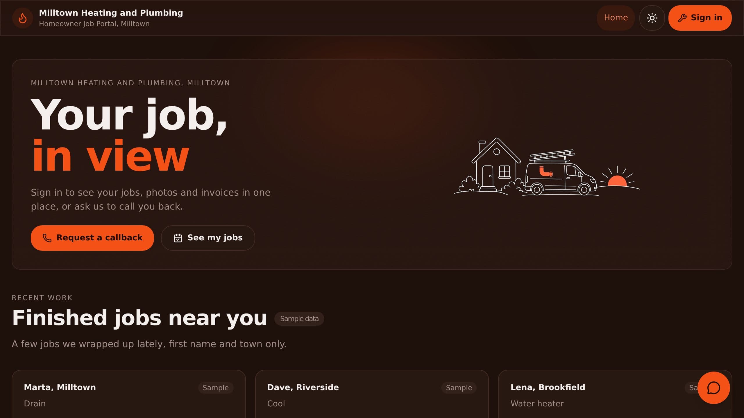Homeowner Job Portal preview