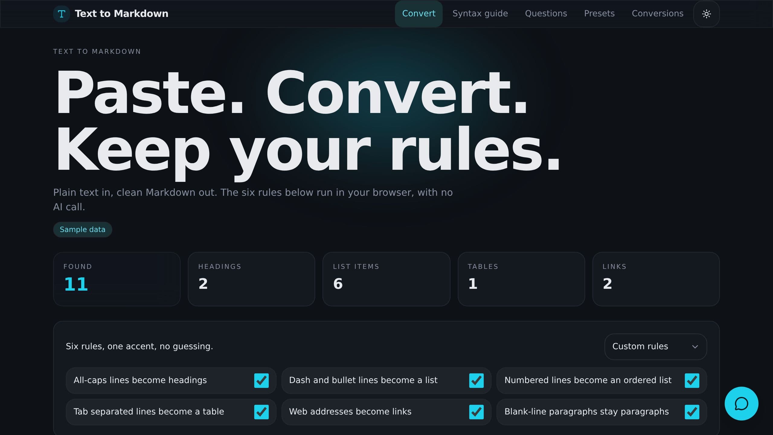 Text to Markdown preview