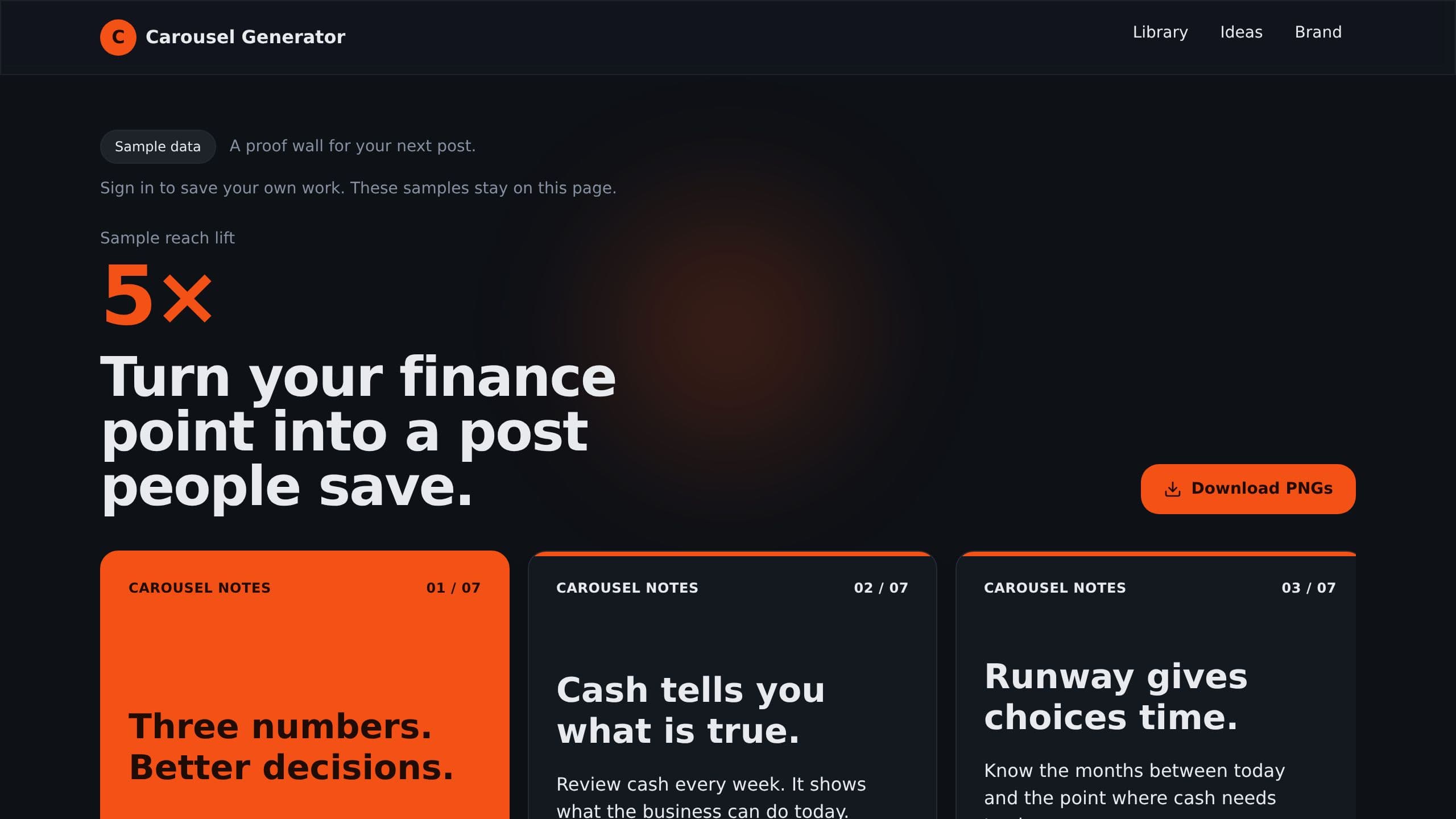 LinkedIn Carousel Generator preview