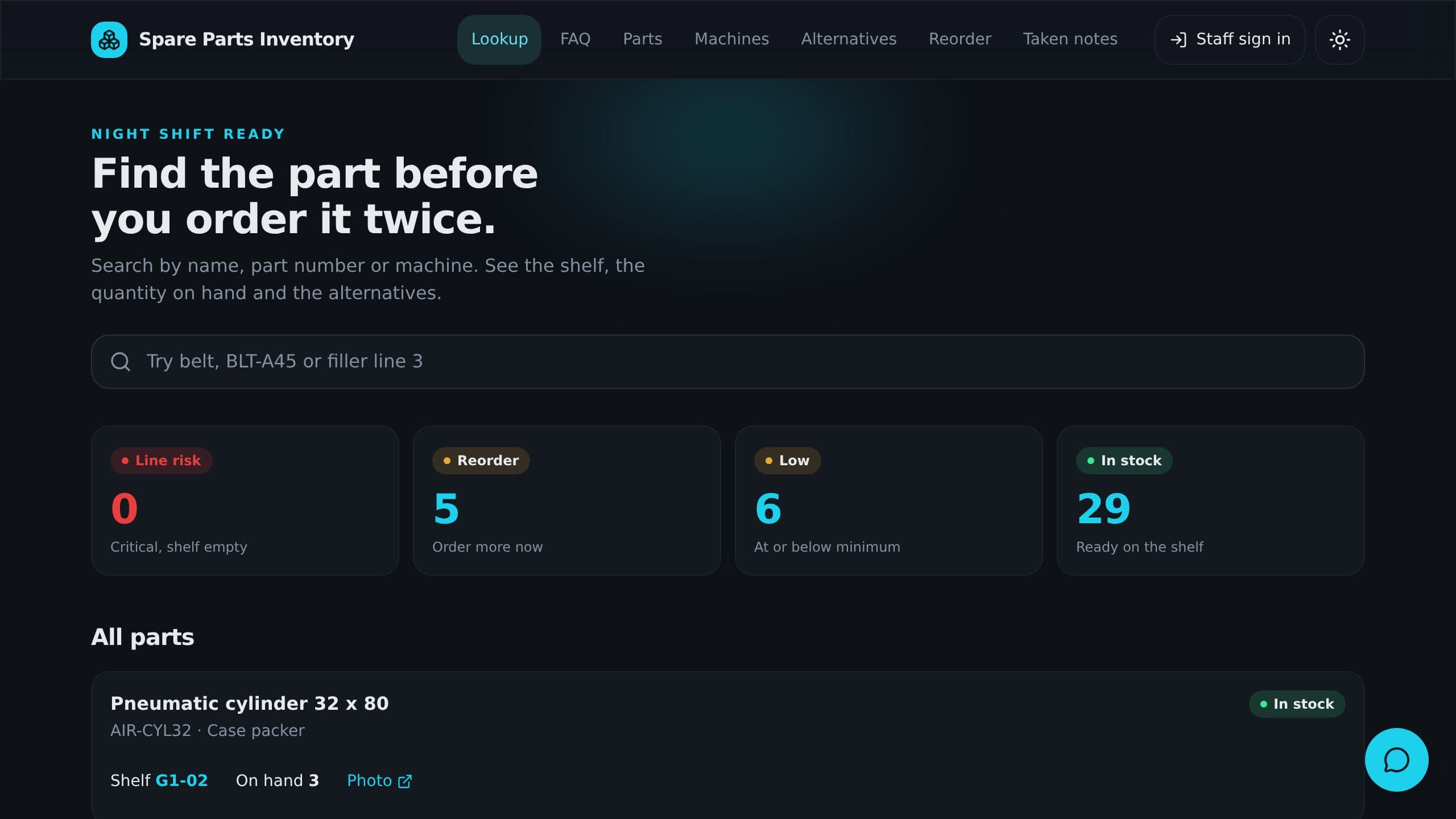 Spare Parts Inventory preview