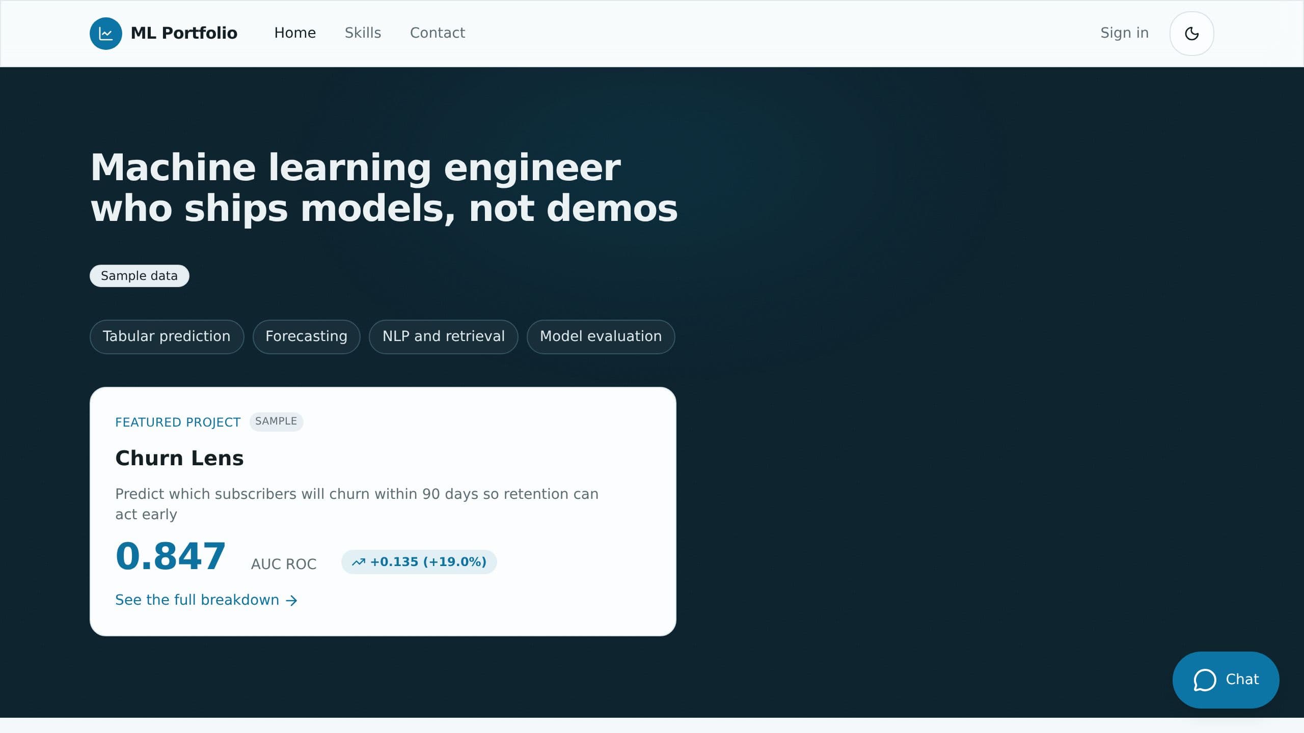 Machine Learning Portfolio preview