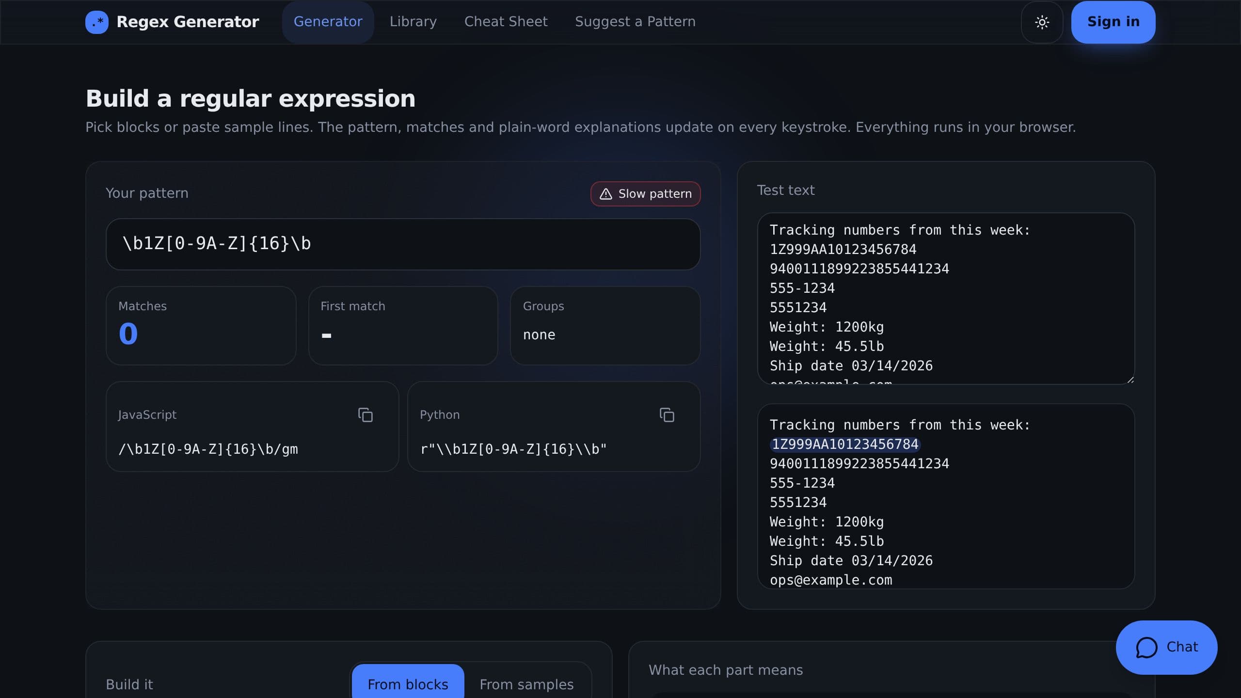 Regex Generator preview