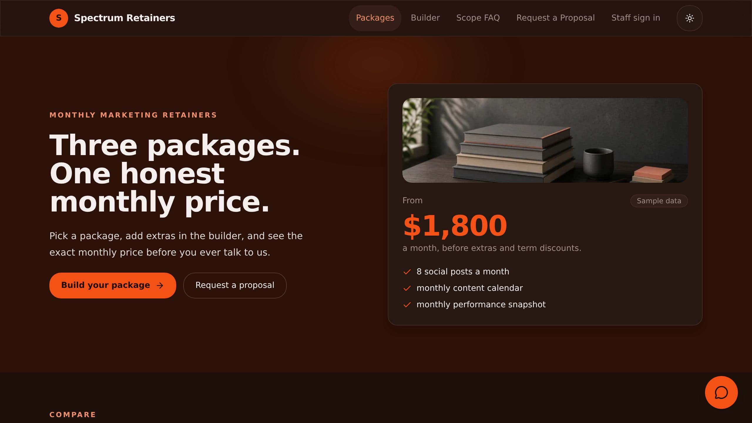 Retainer Pricing Page preview
