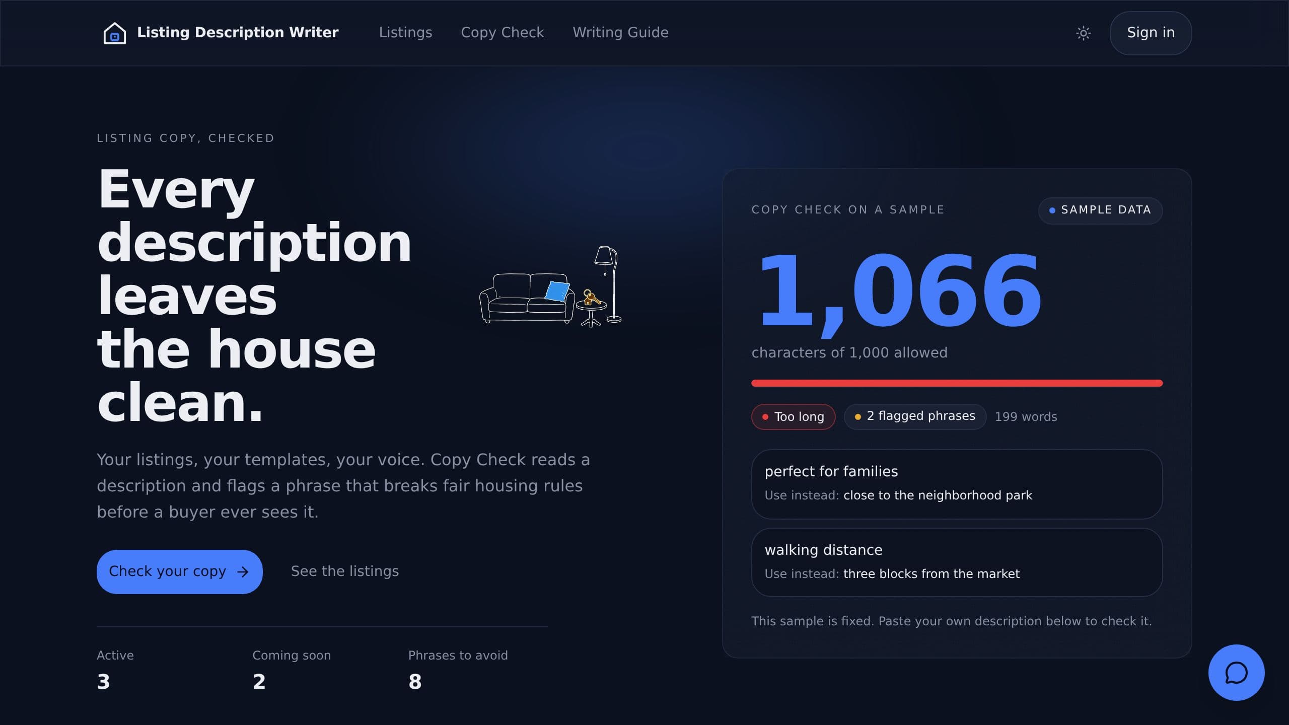 Listing Description Writer preview