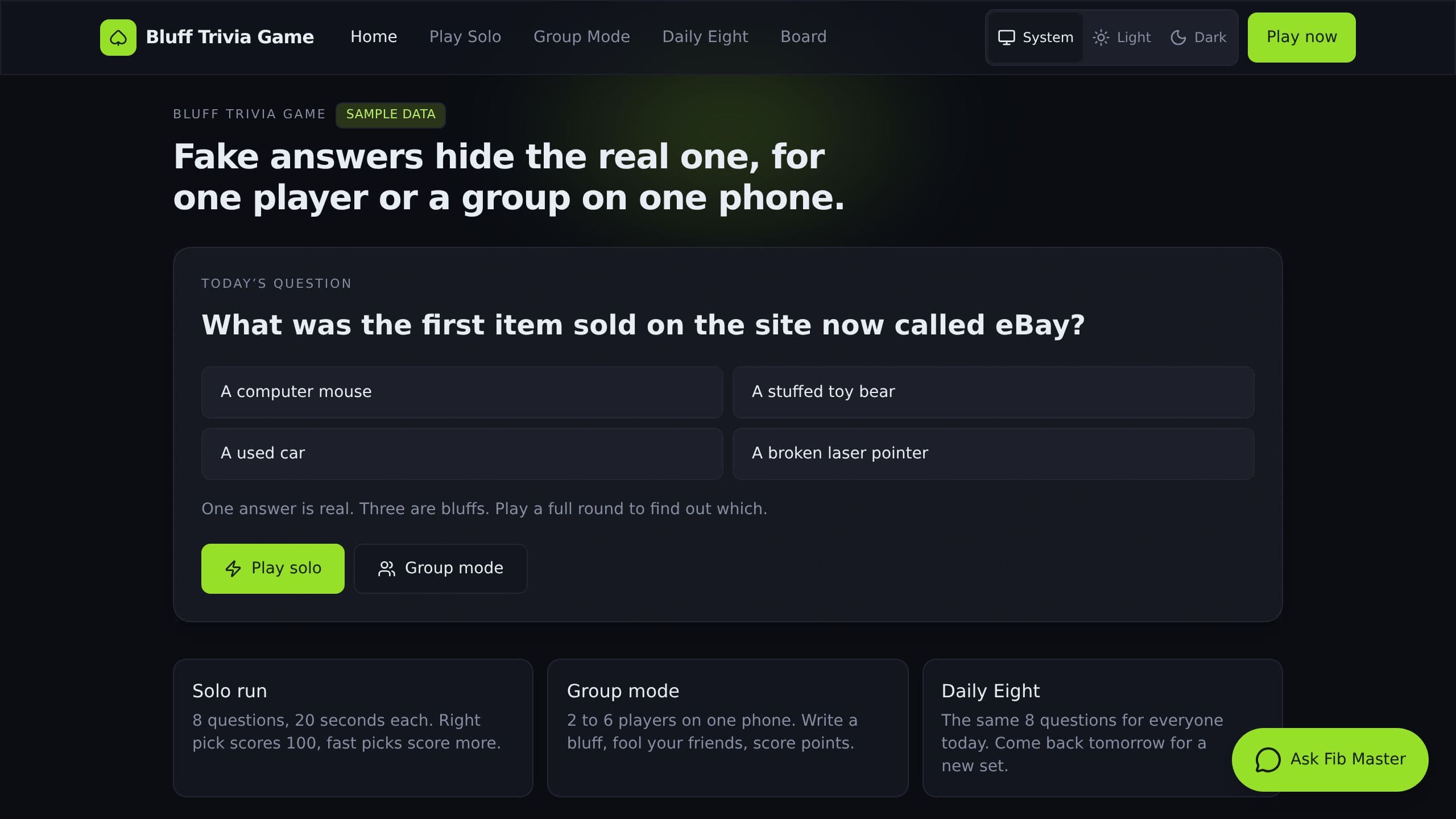 Bluff Trivia Game preview