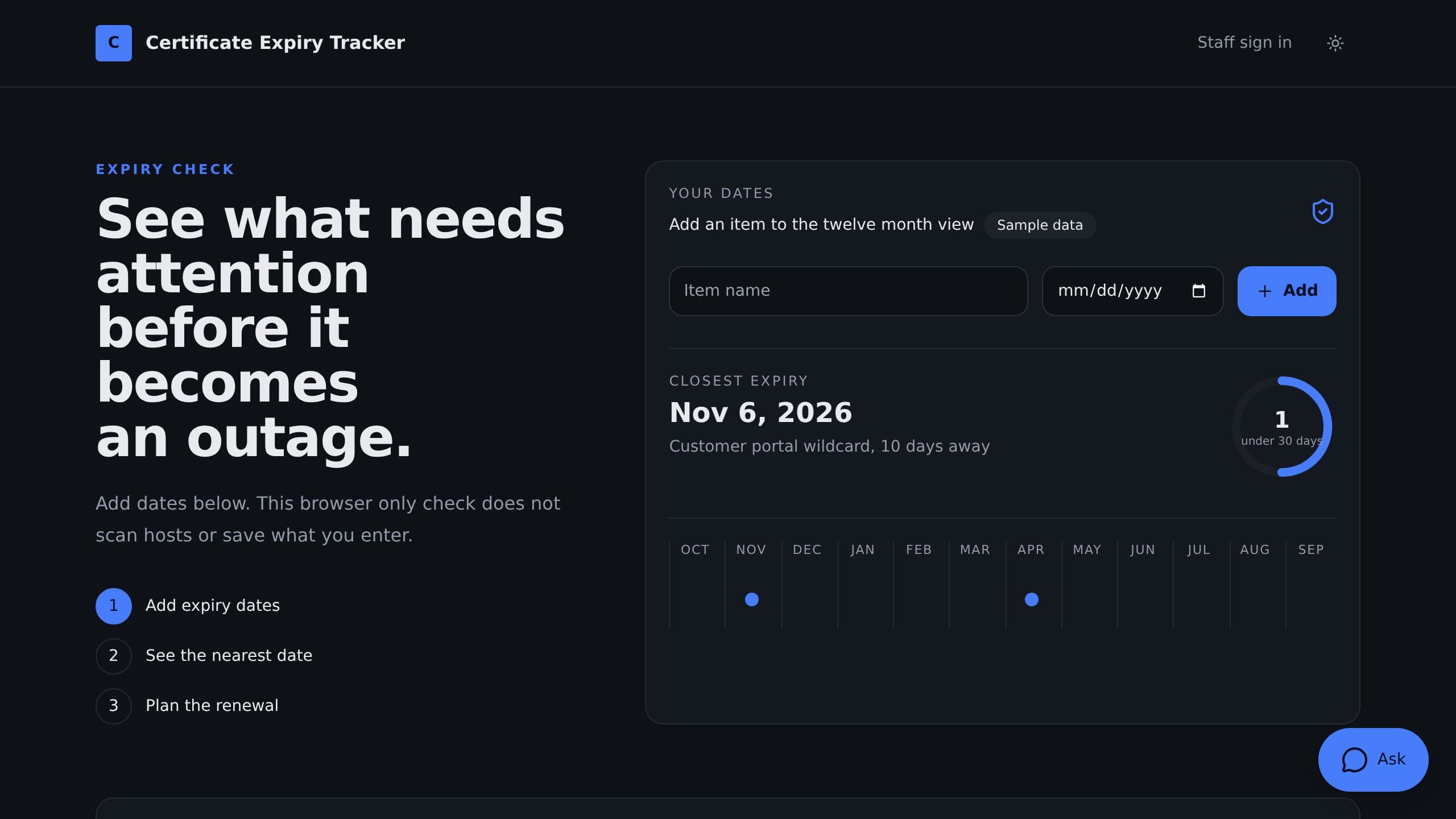 Certificate Expiry Tracker preview