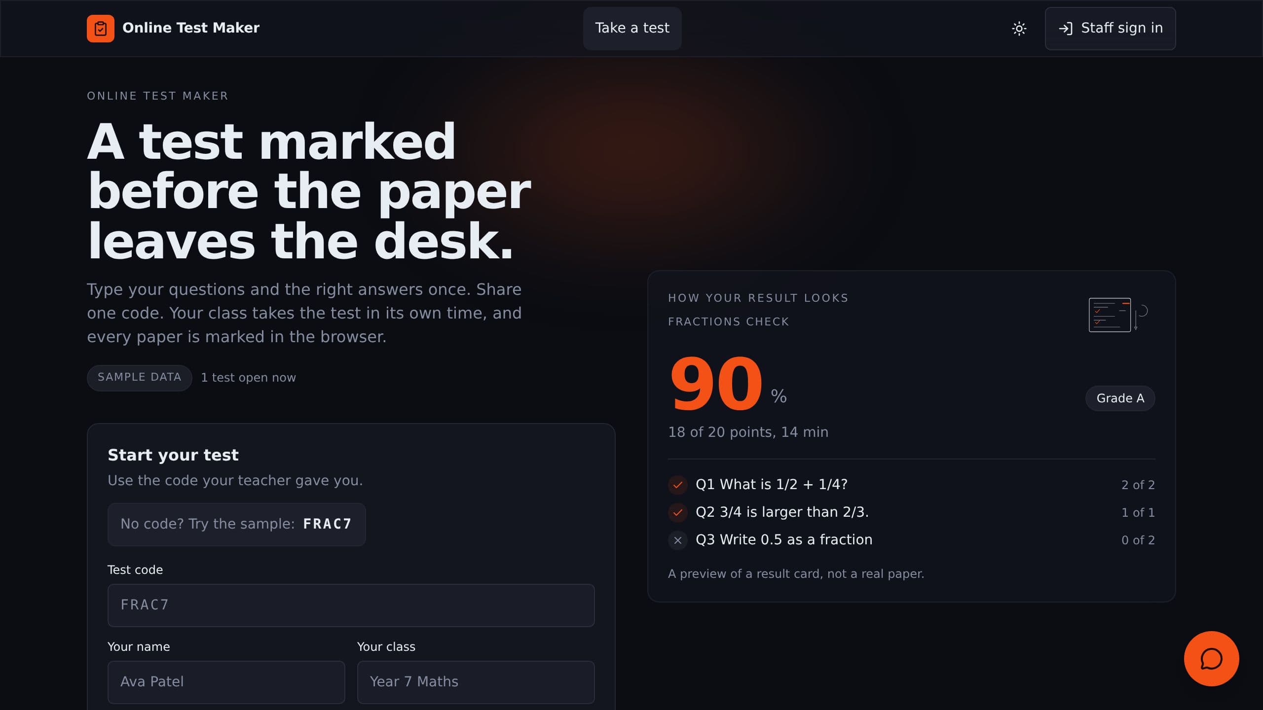 Online Test Maker preview