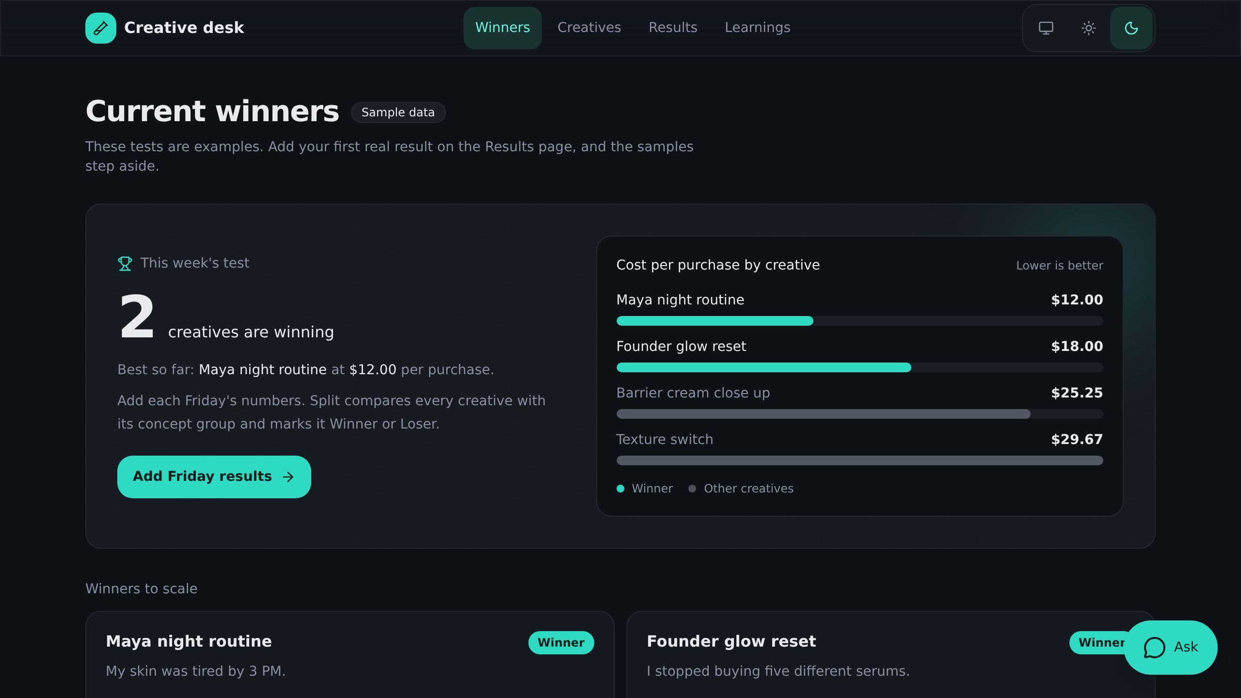 Ad Creative Tester preview