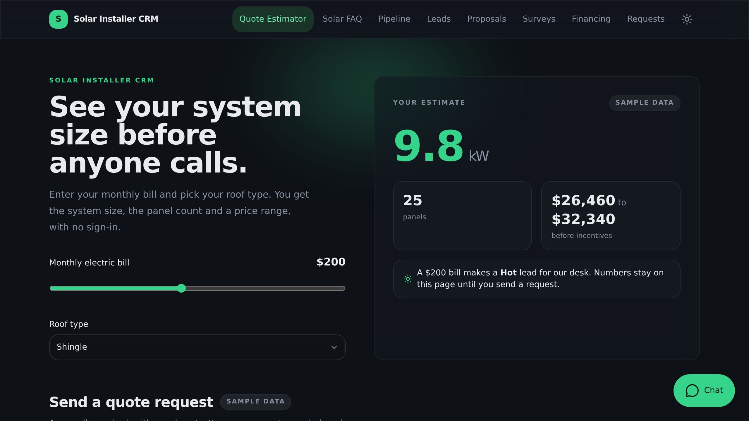 Solar Installer CRM preview