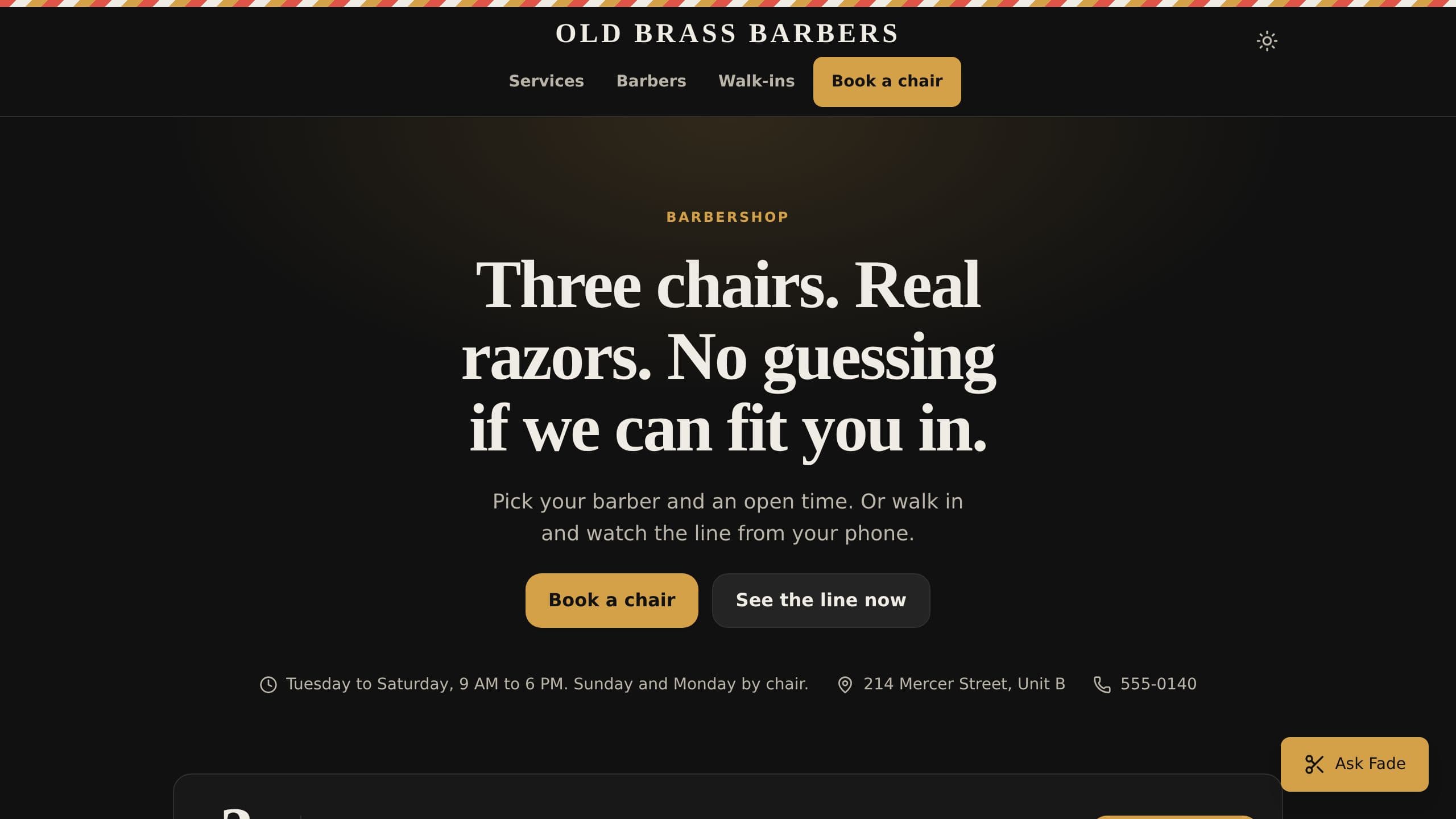Barbershop Chair Booking preview