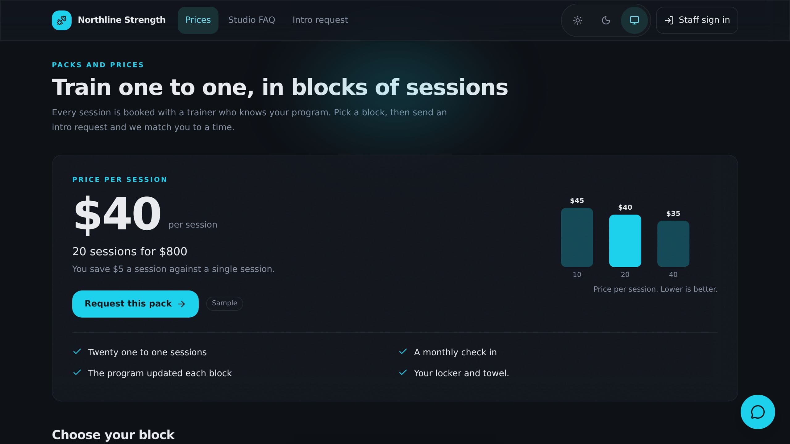Personal Training Studio Dashboard preview