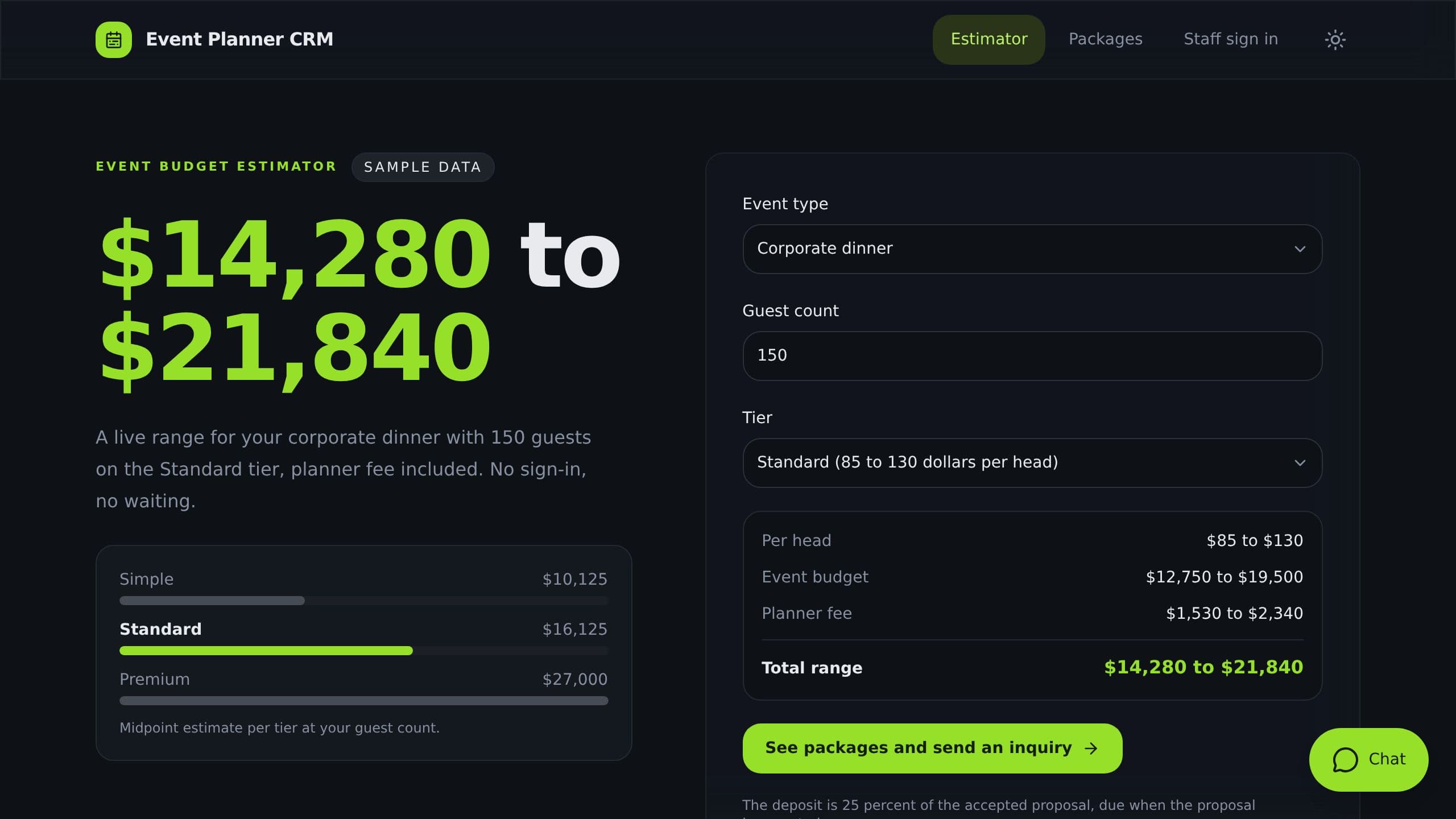 Event Planner CRM preview