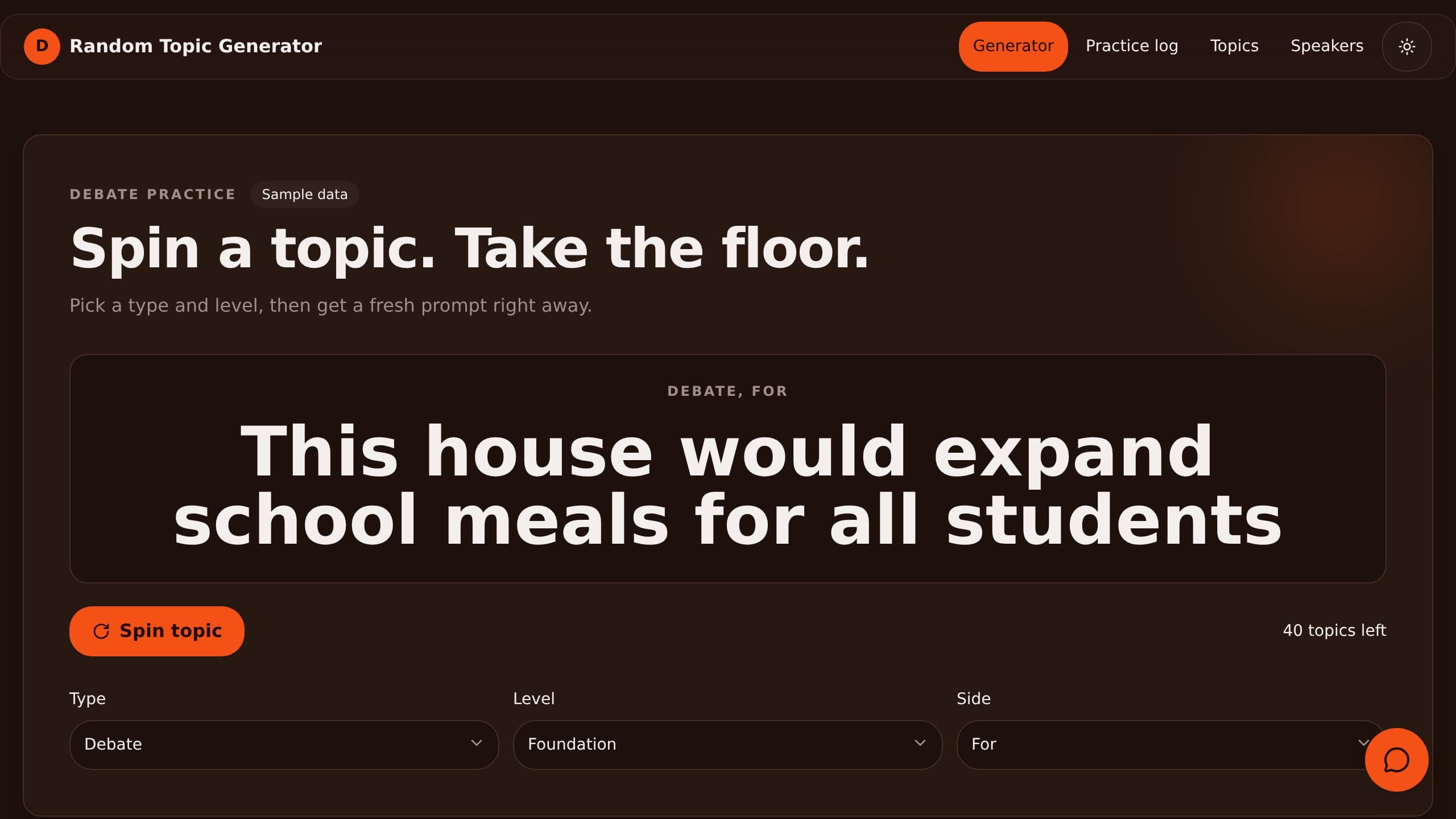 Random Topic Generator preview