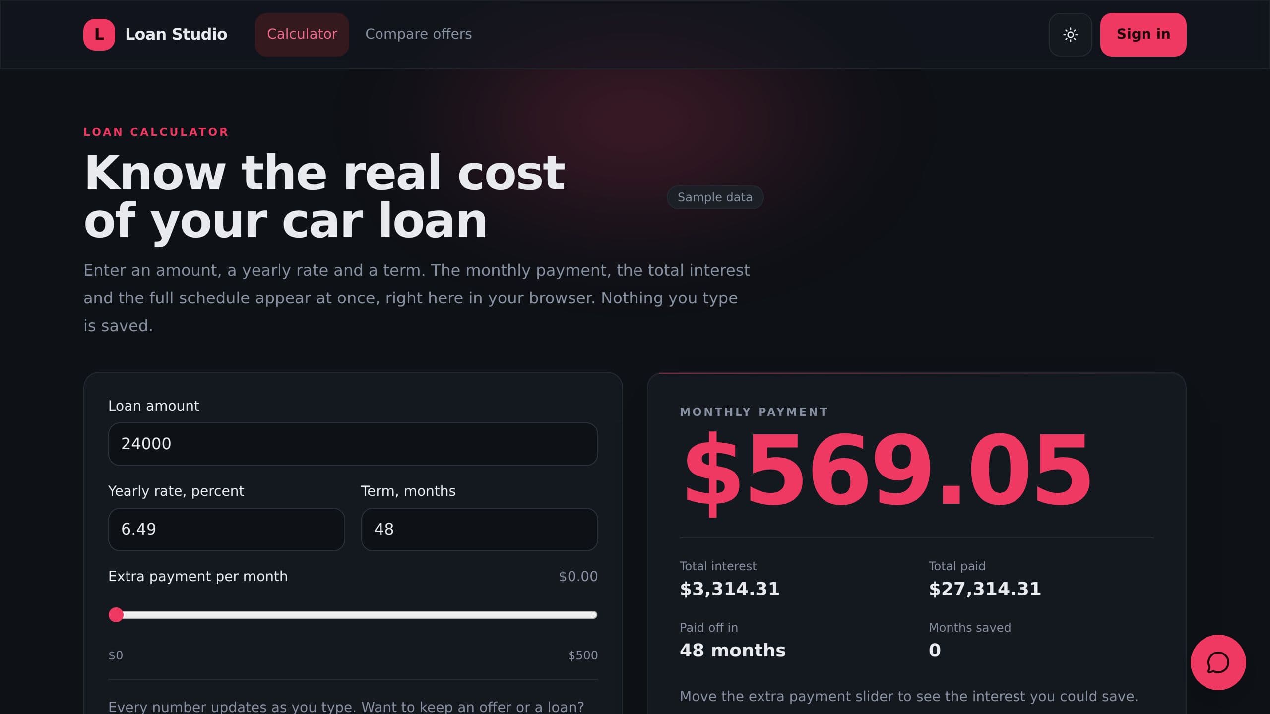 Loan Payment Calculator preview
