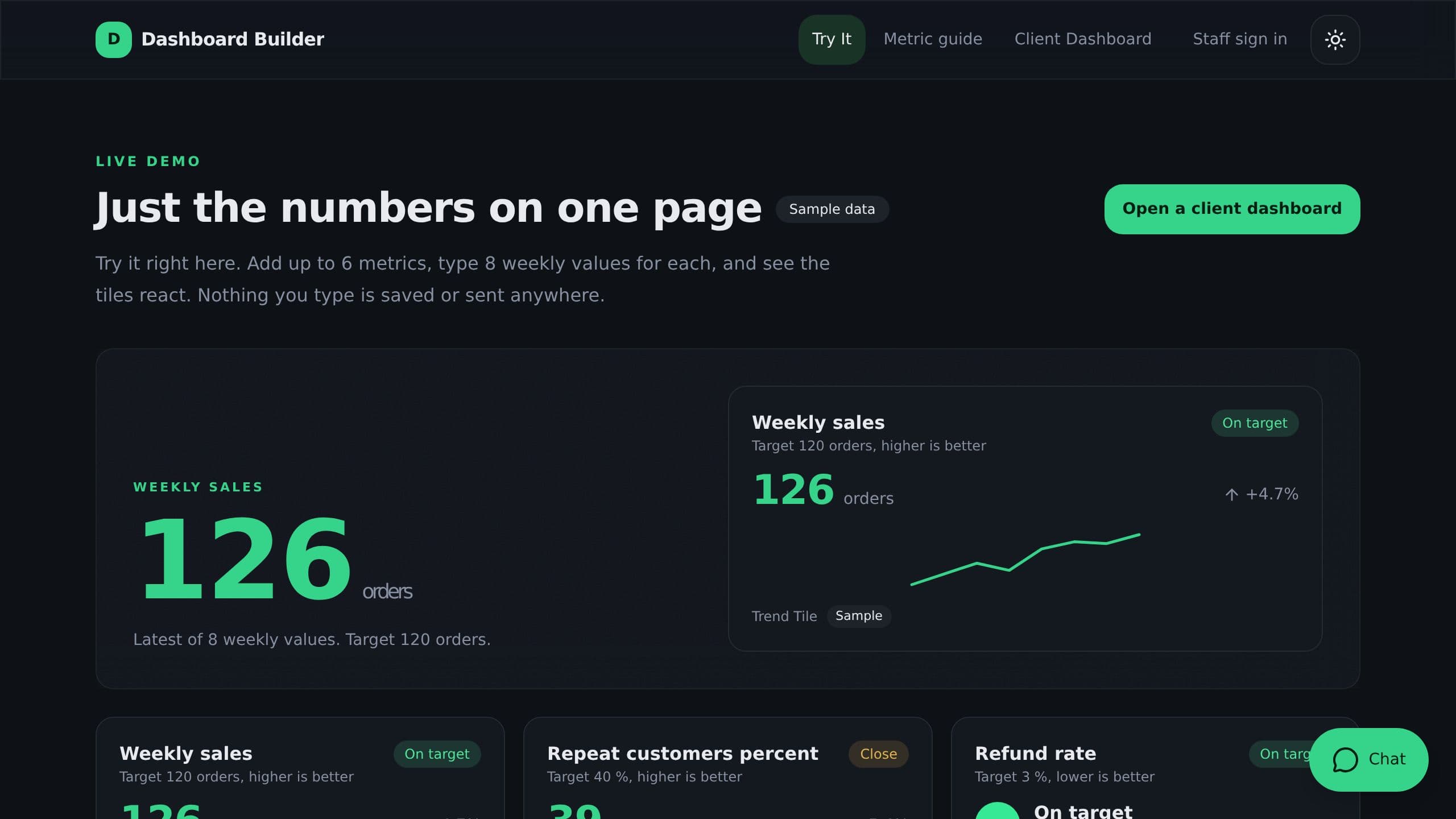 Dashboard Builder preview