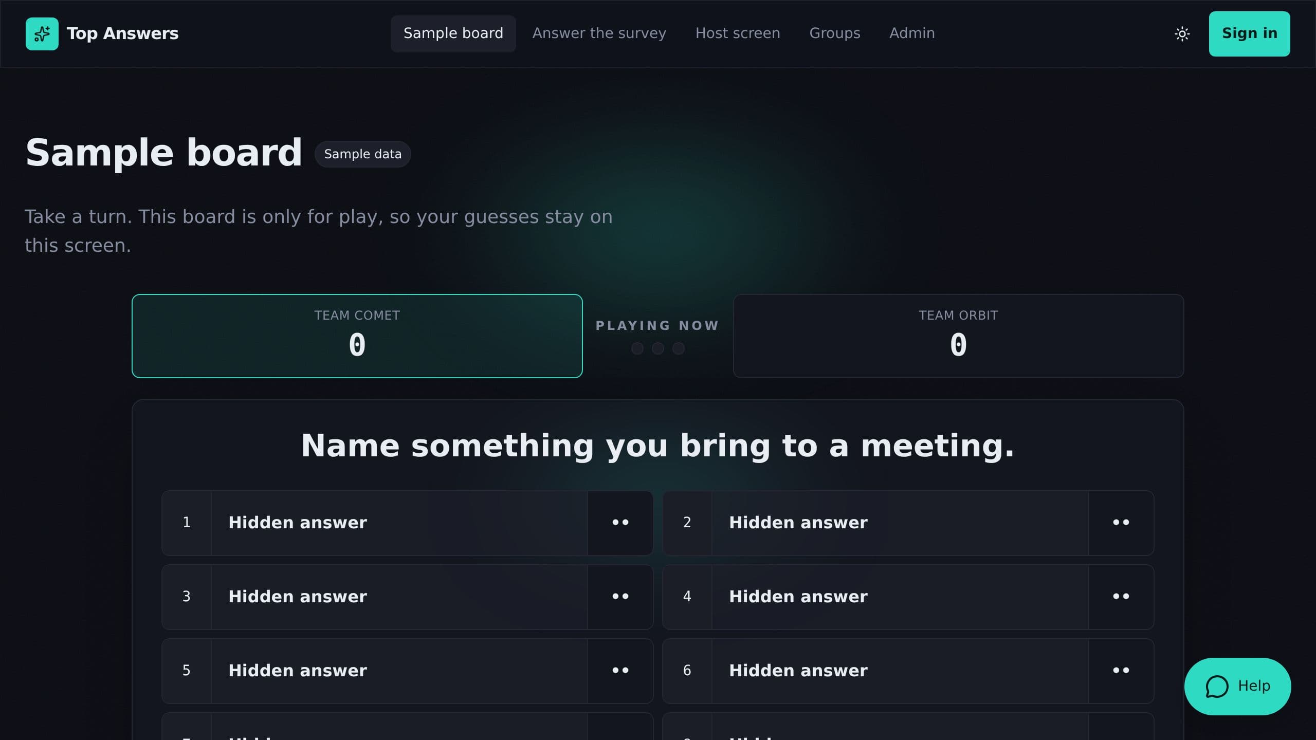 Top Answers Game preview
