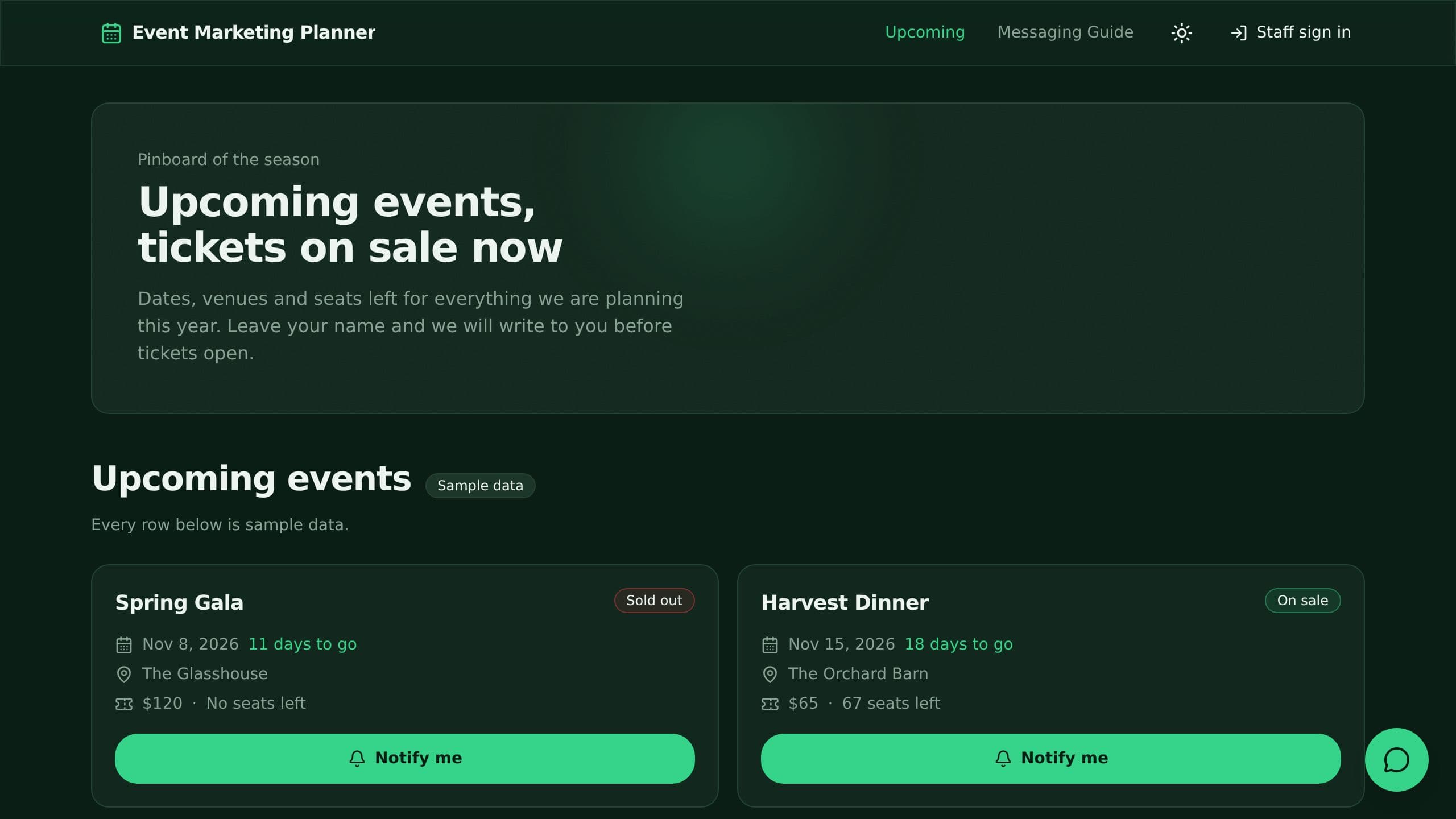 Event Marketing Planner preview