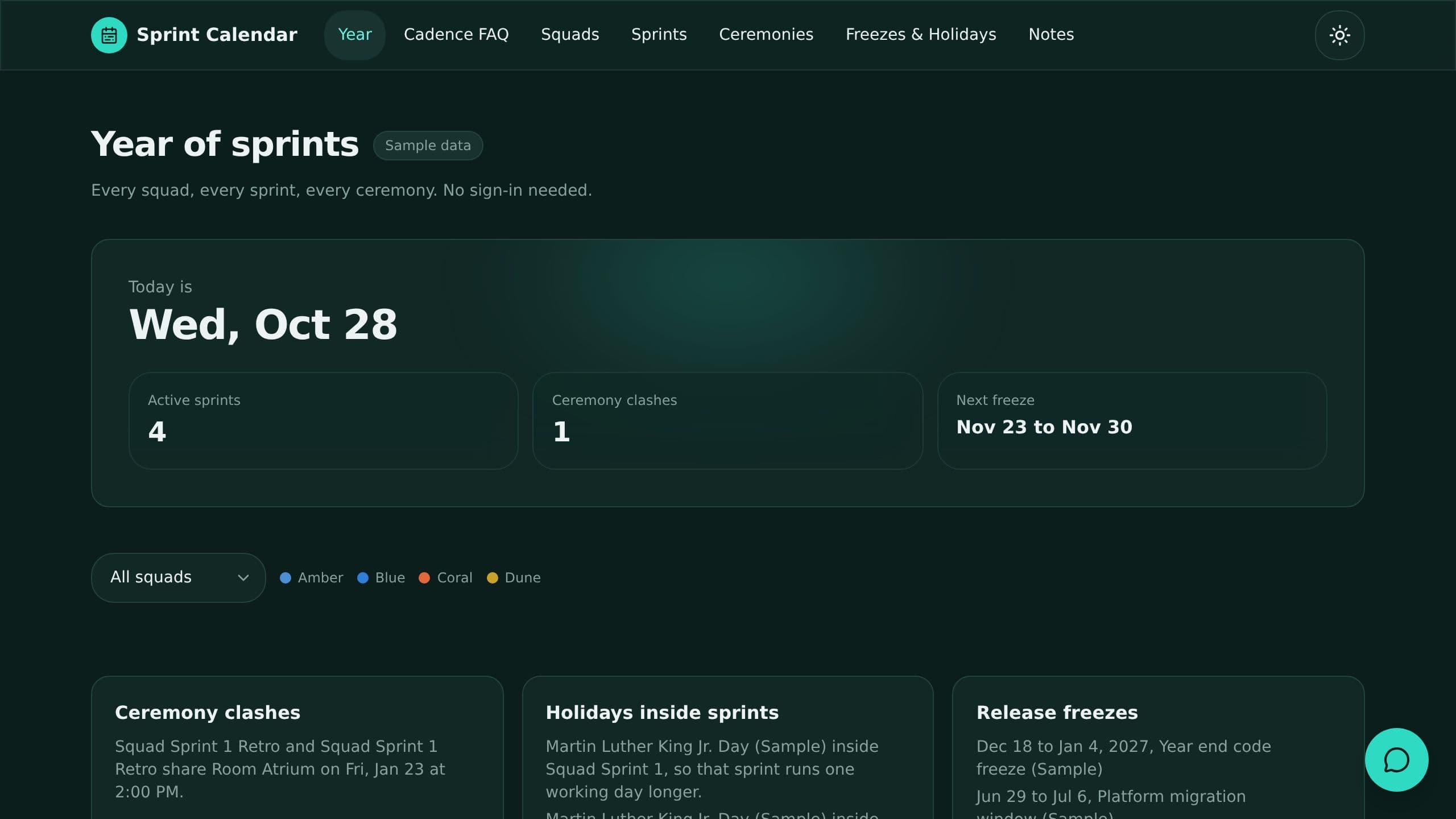 Sprint Calendar preview
