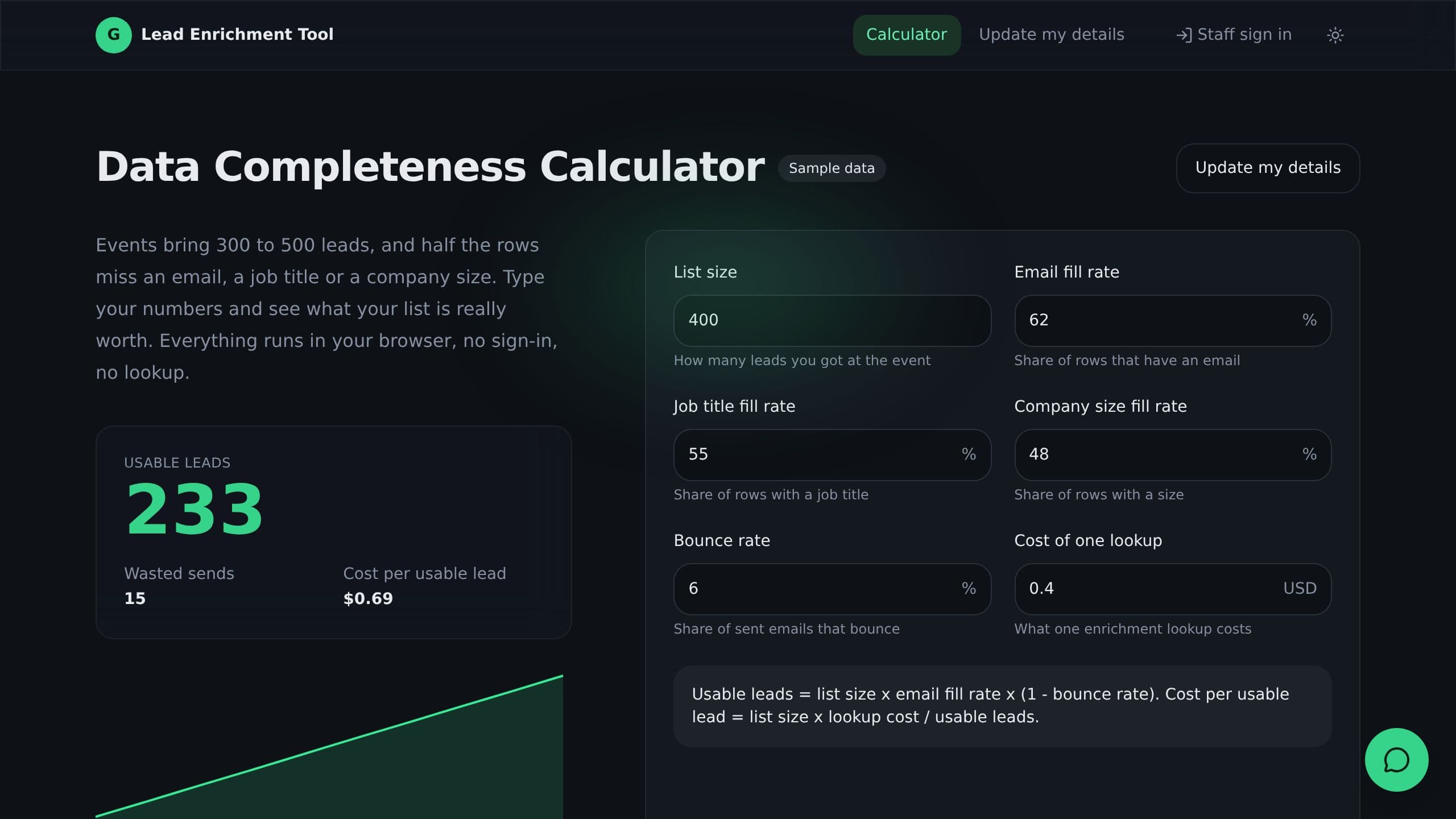 Lead Enrichment Tool preview