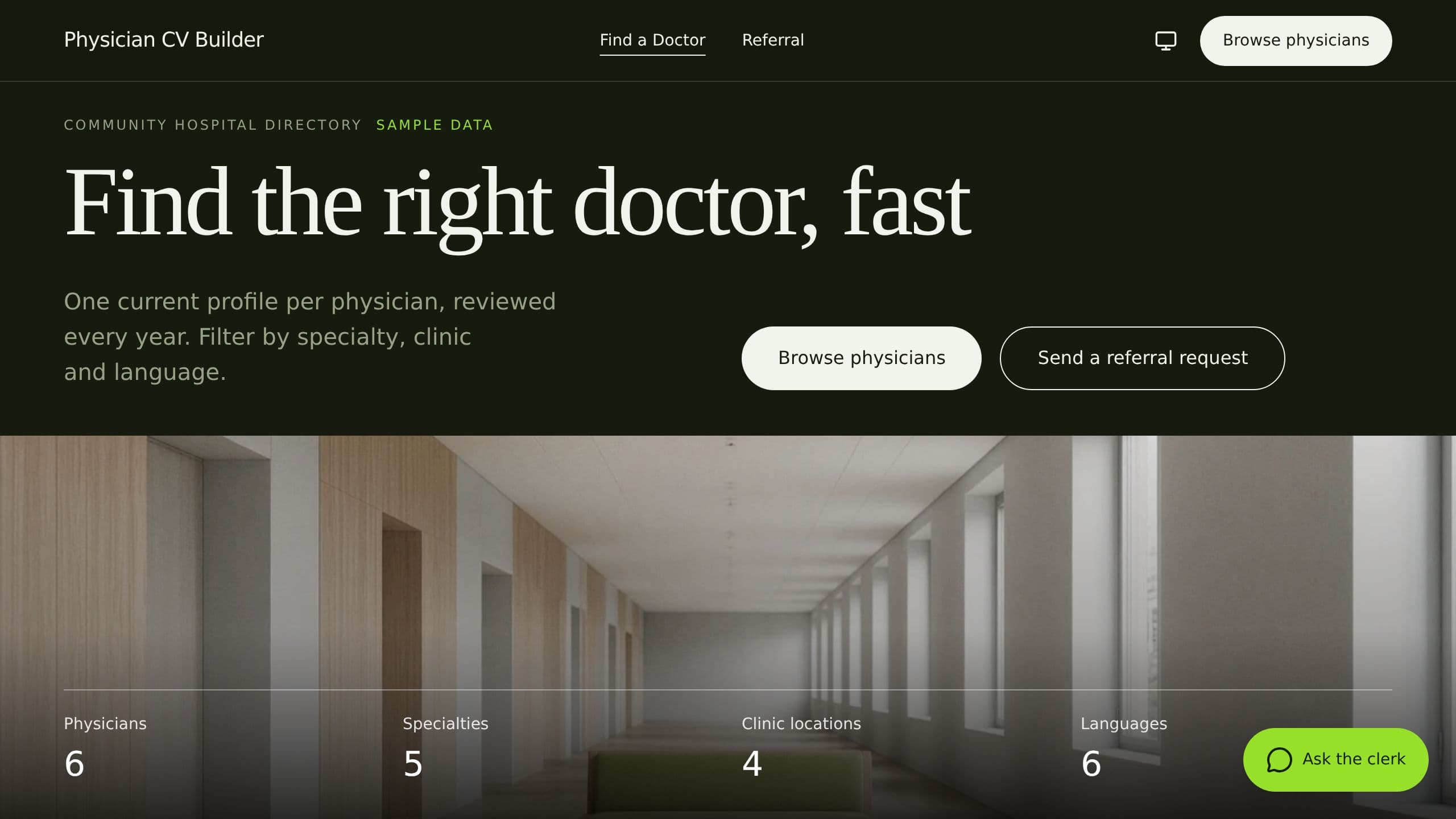 Physician CV Builder preview