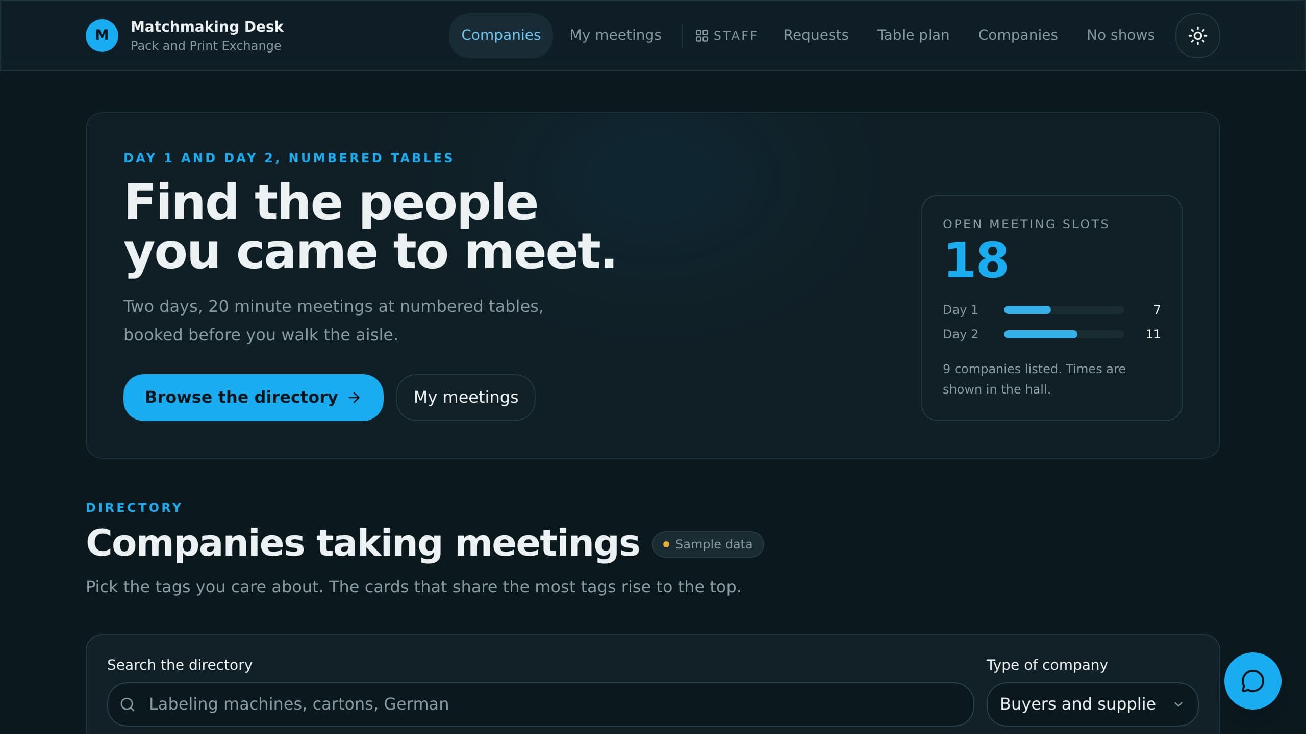 Event Matchmaking Scheduler preview