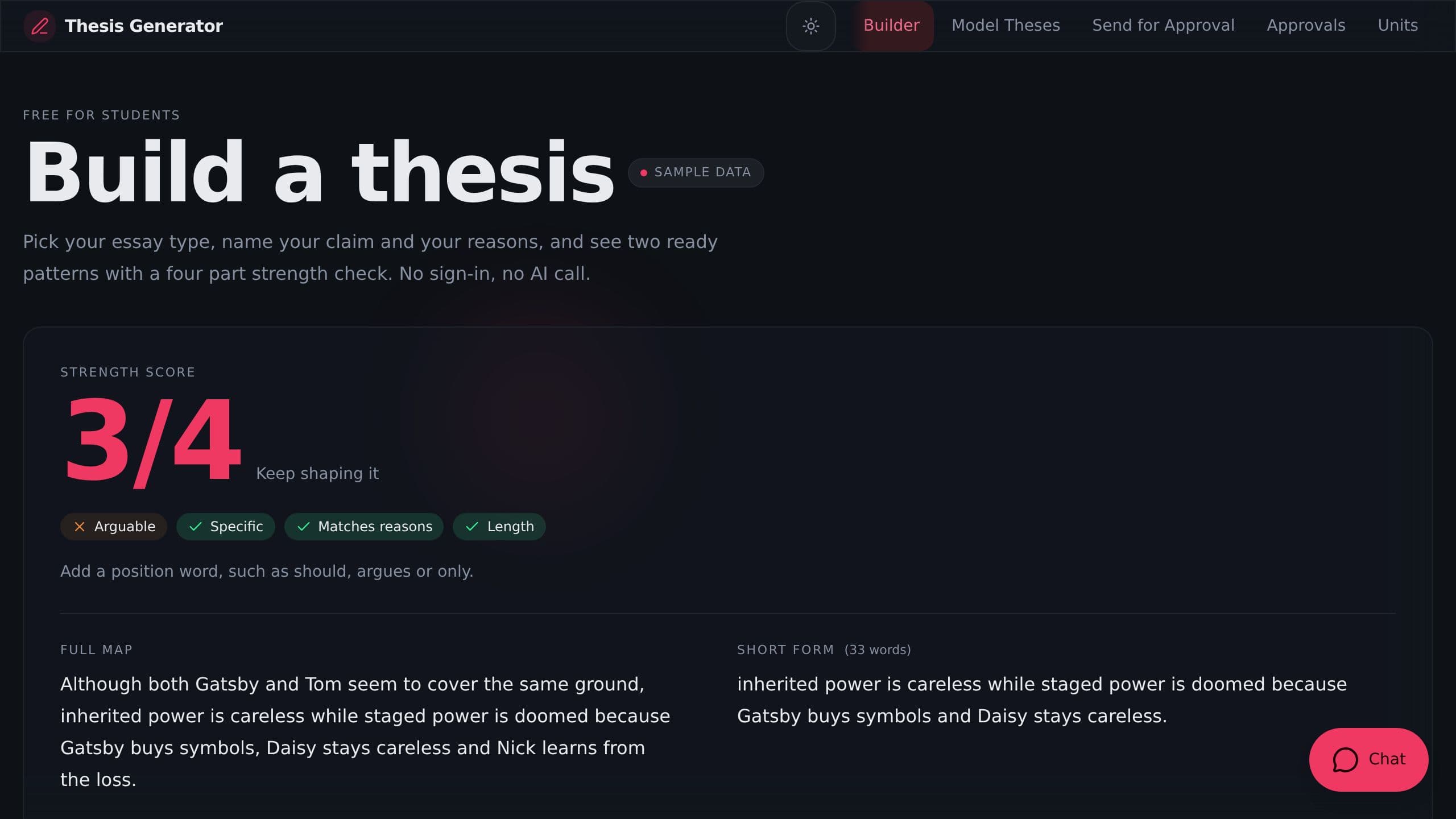 Thesis Statement Generator preview