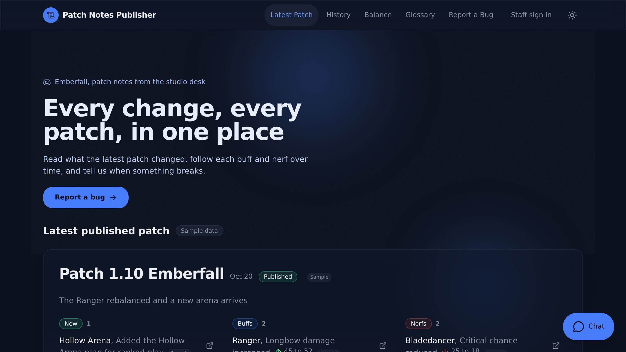 Patch Notes Publisher preview