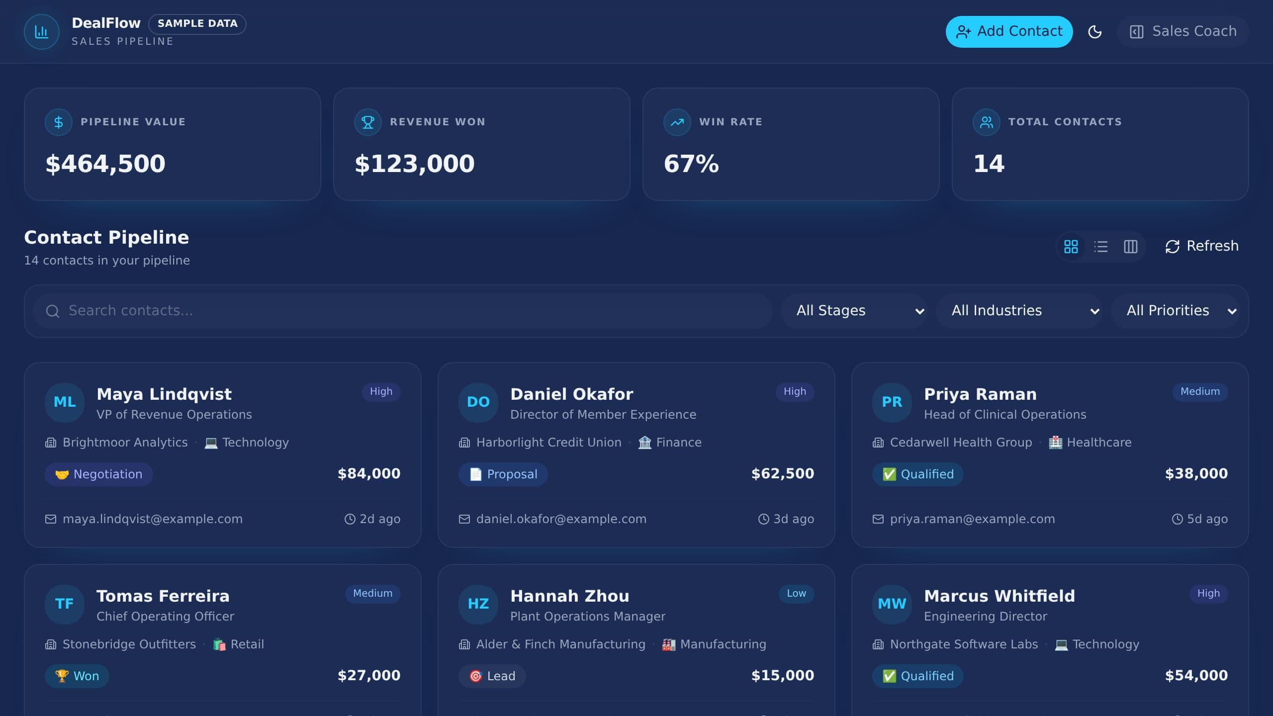DealFlow CRM preview