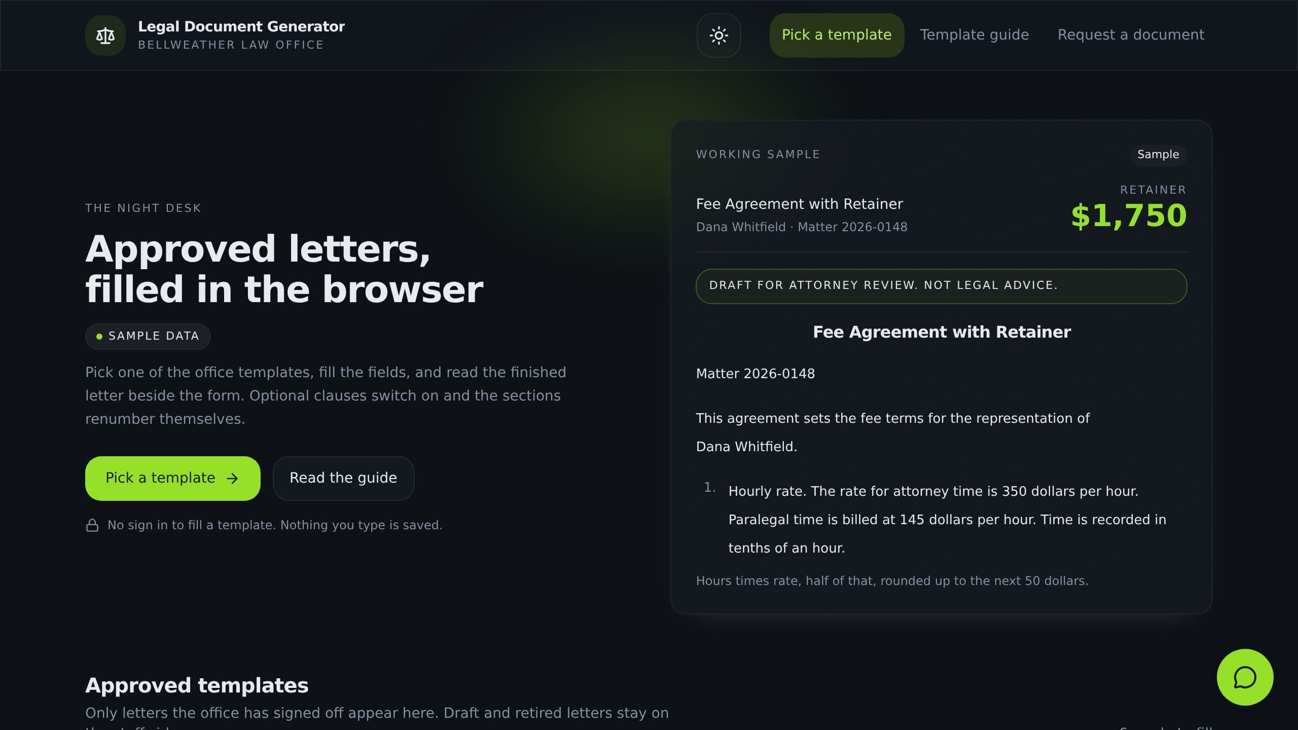 Legal Document Generator preview