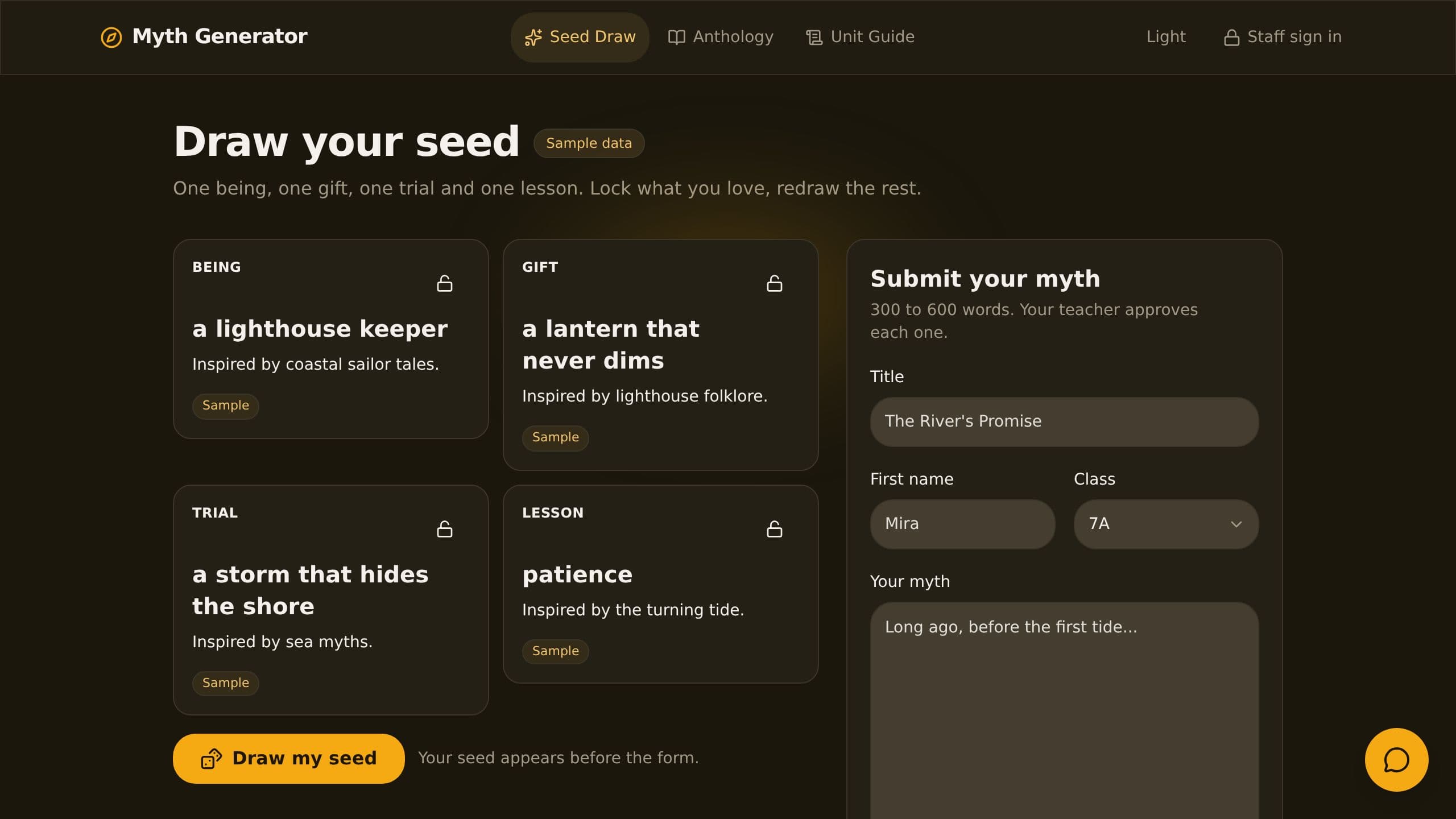 Myth Generator preview