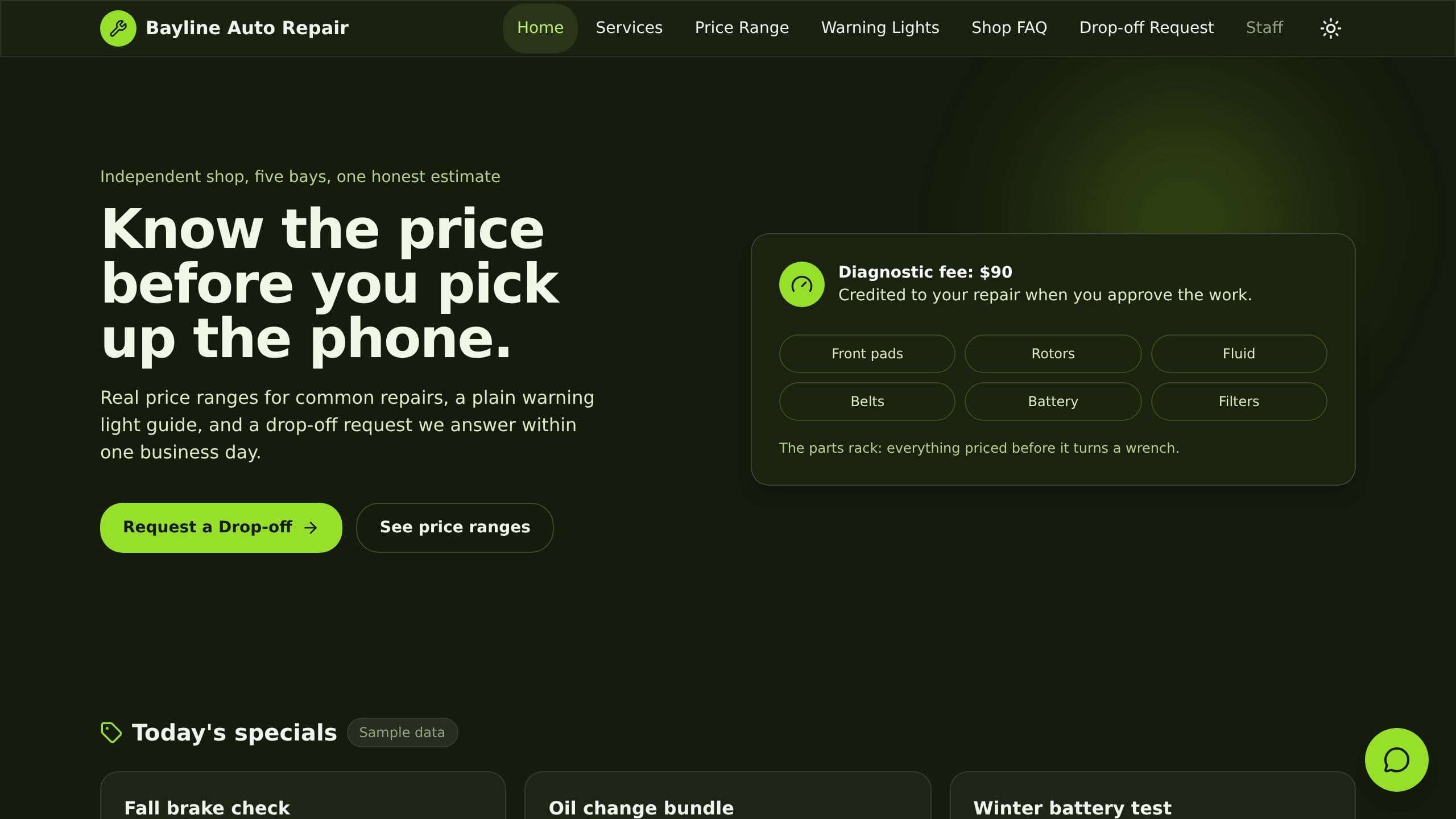 Auto Shop Website preview