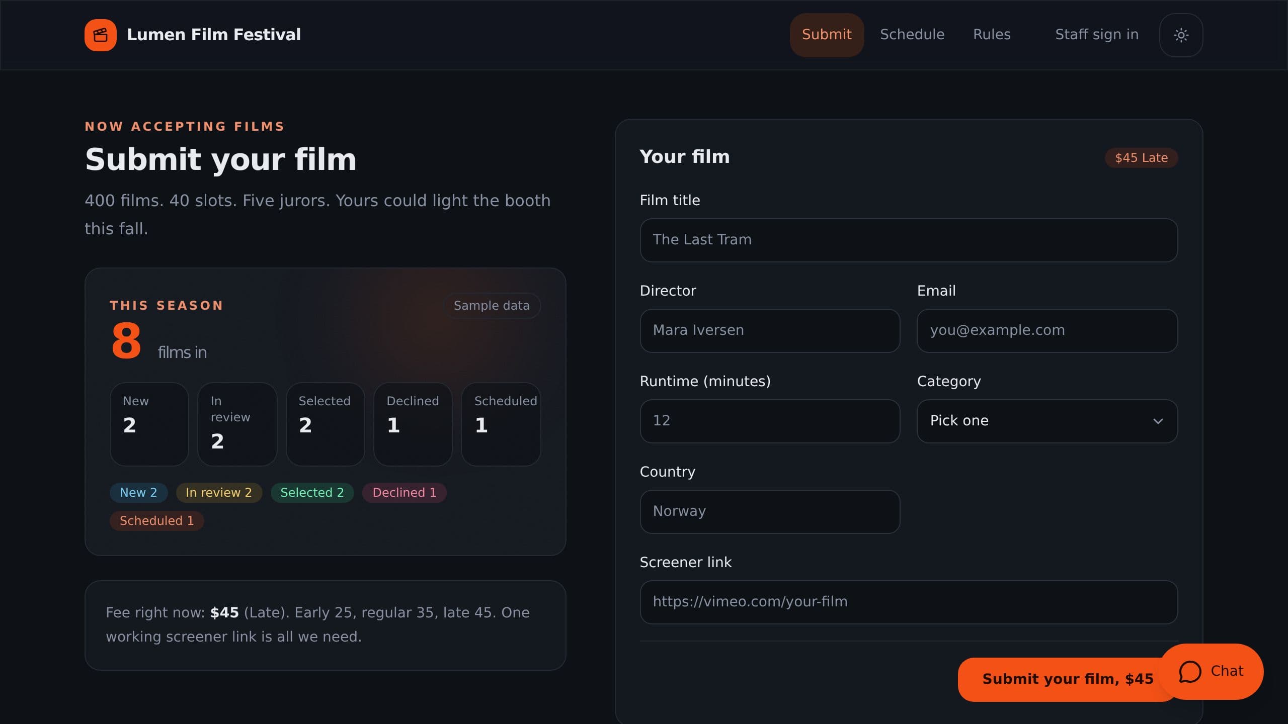 Film Festival Software preview
