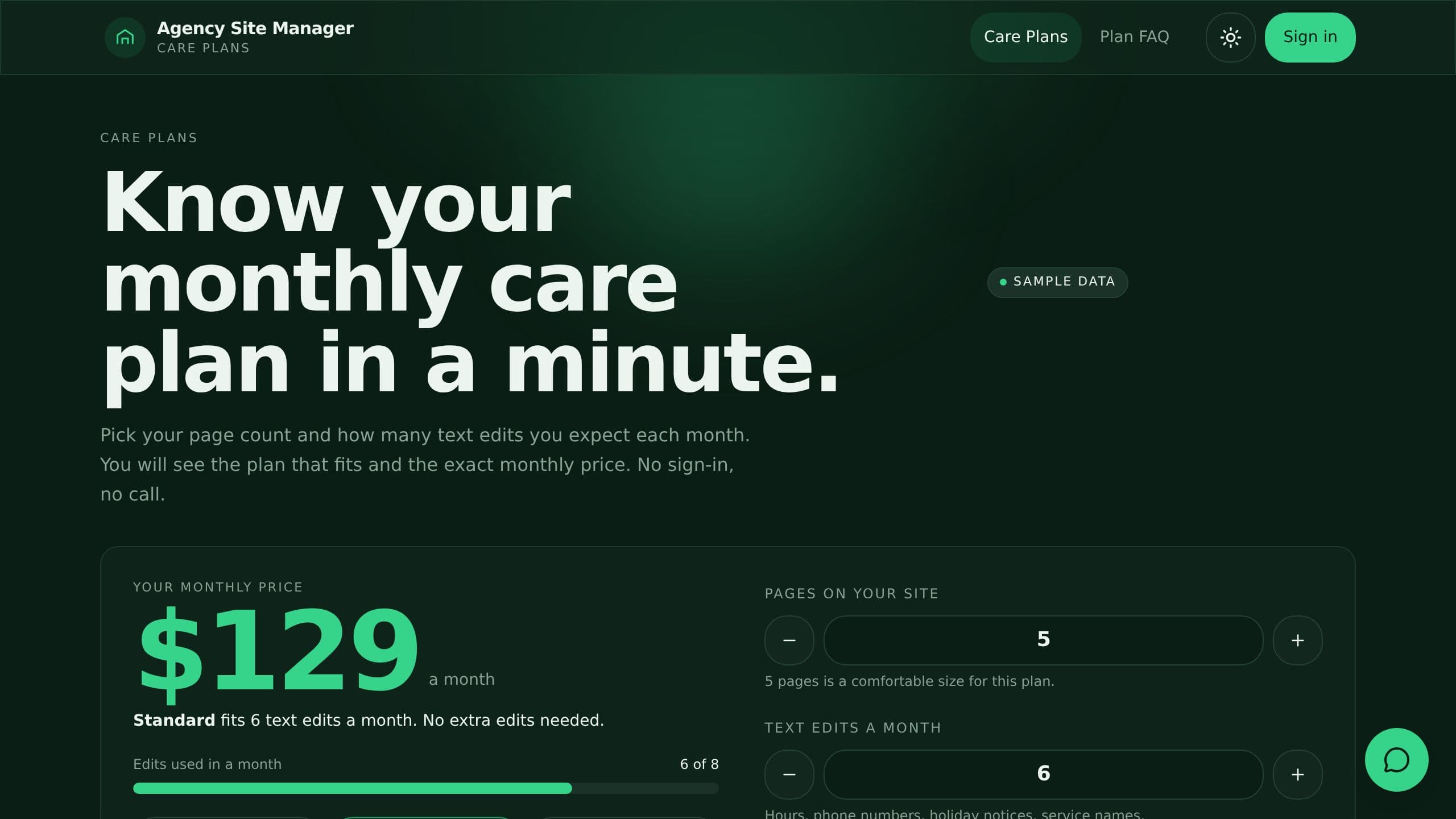 Agency Client Site Manager preview