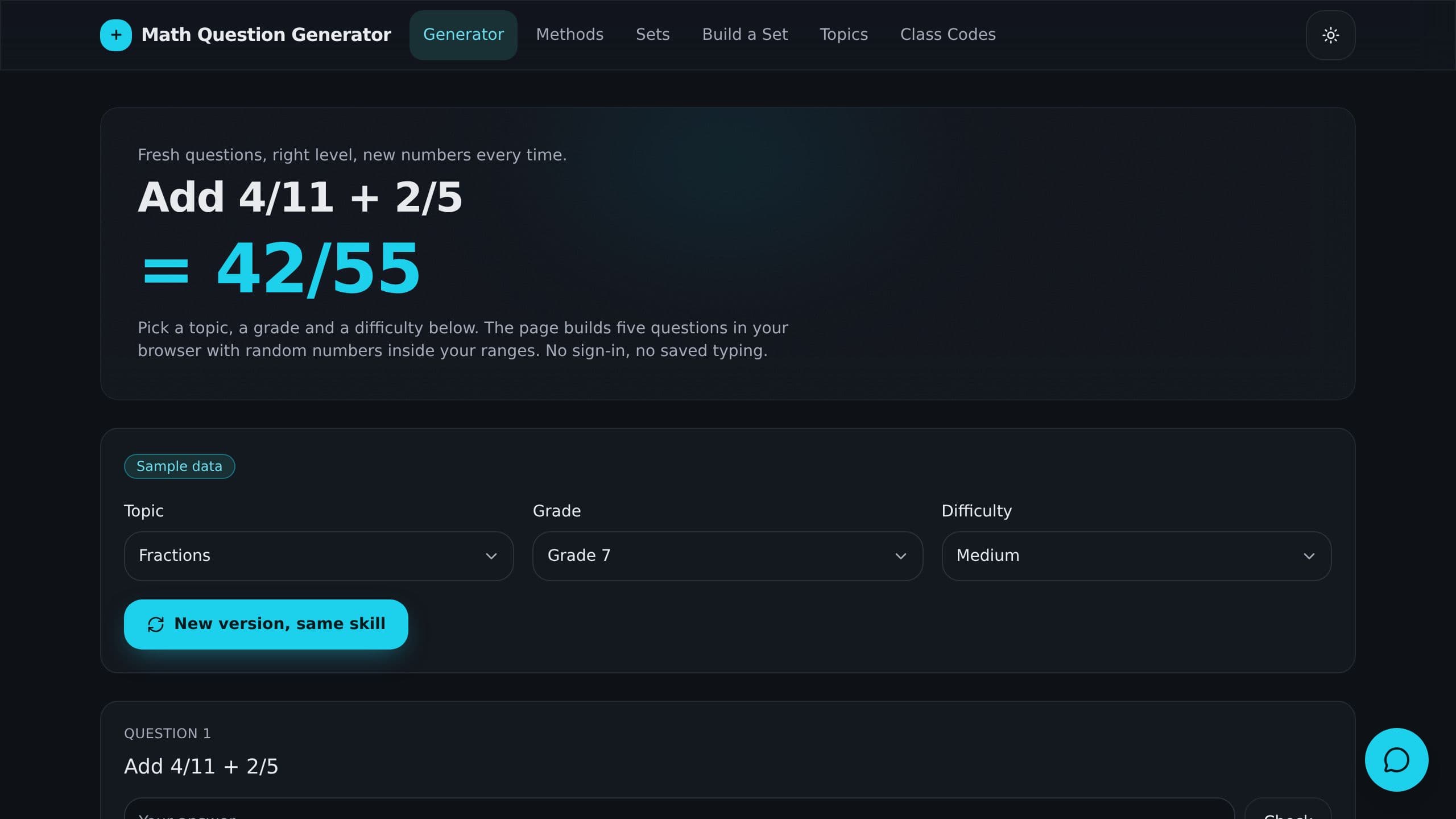 Math Question Generator preview