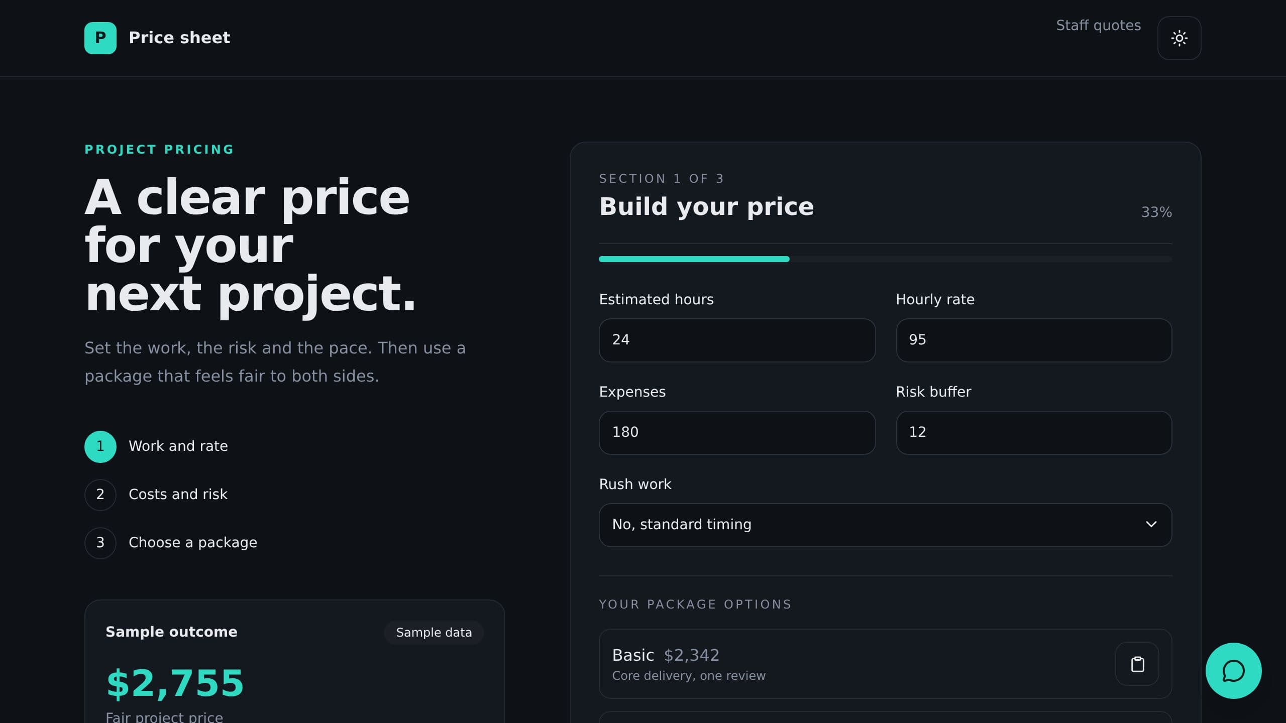 Freelance Price Calculator preview
