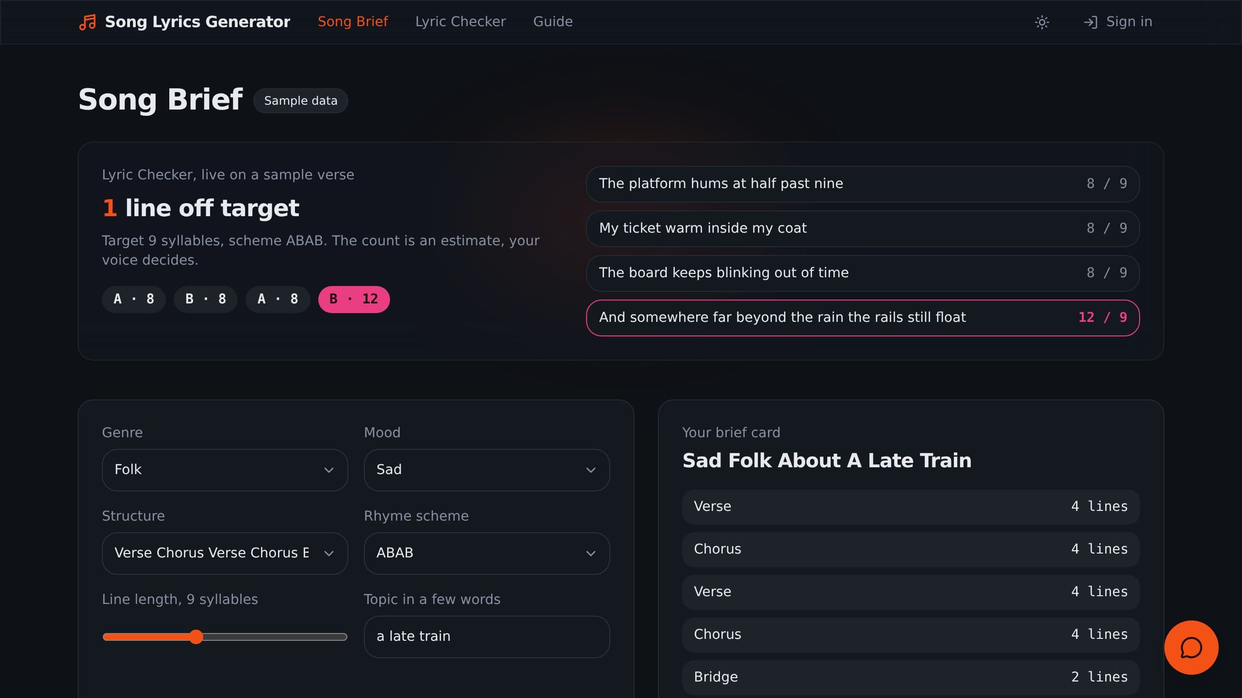 Song Lyrics Generator preview
