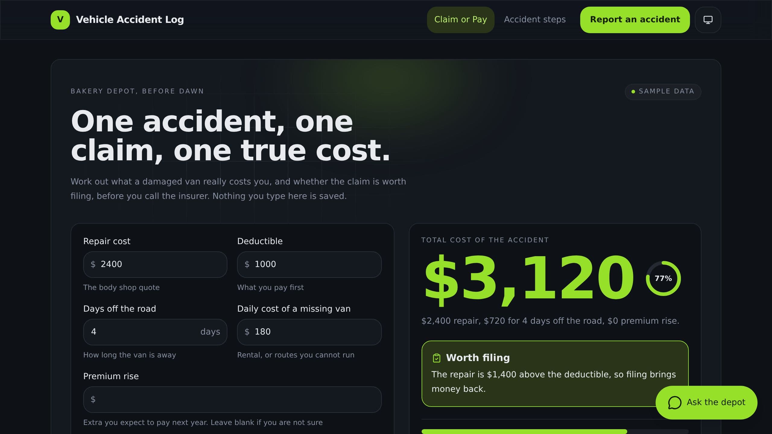 Vehicle Accident Log preview