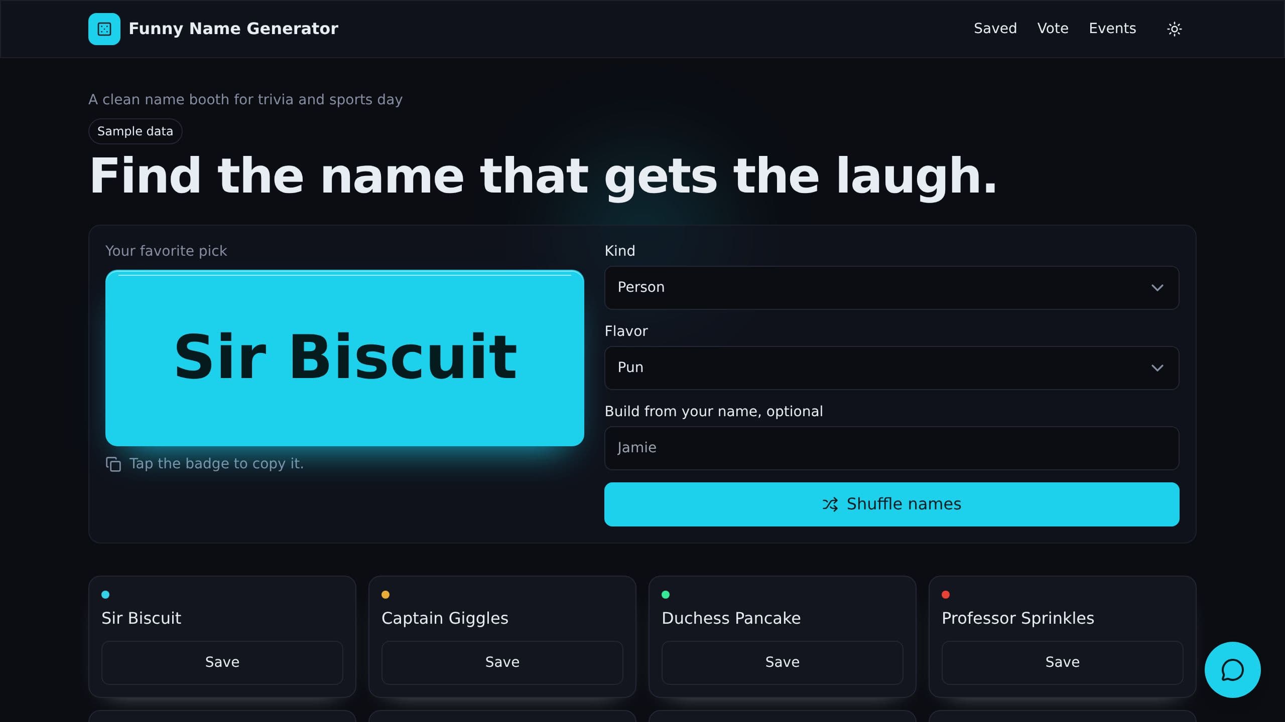 Funny Name Generator preview