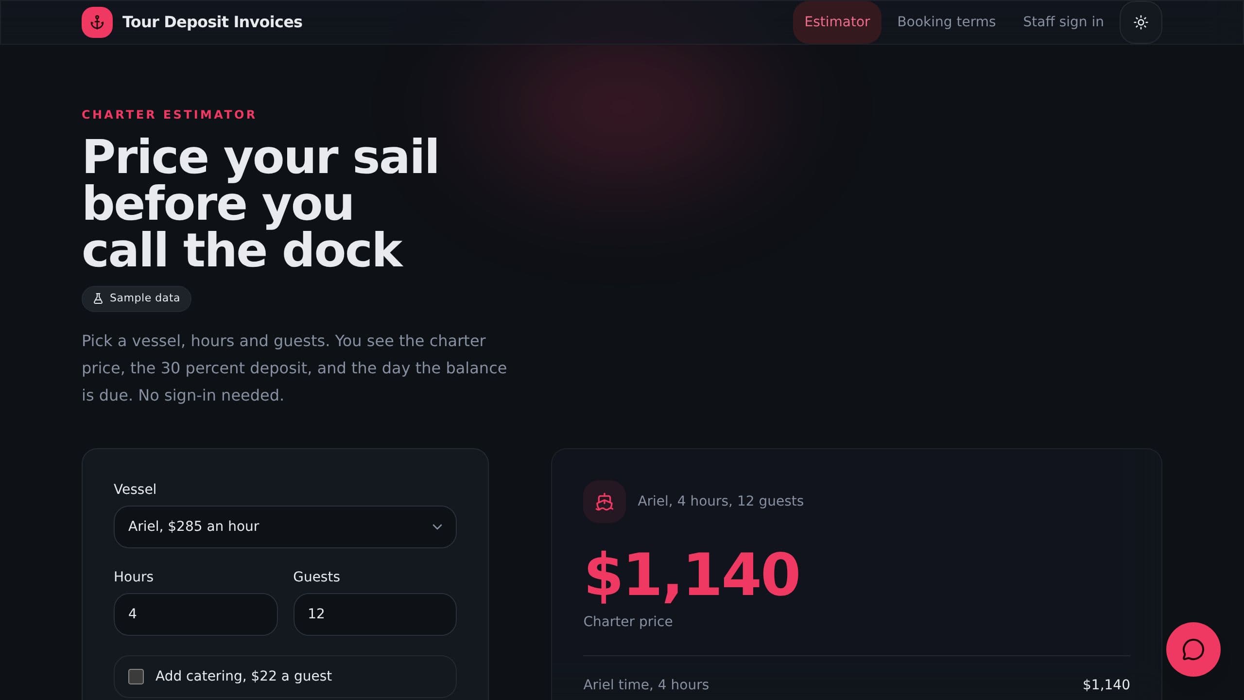 Tour Deposit Invoices preview