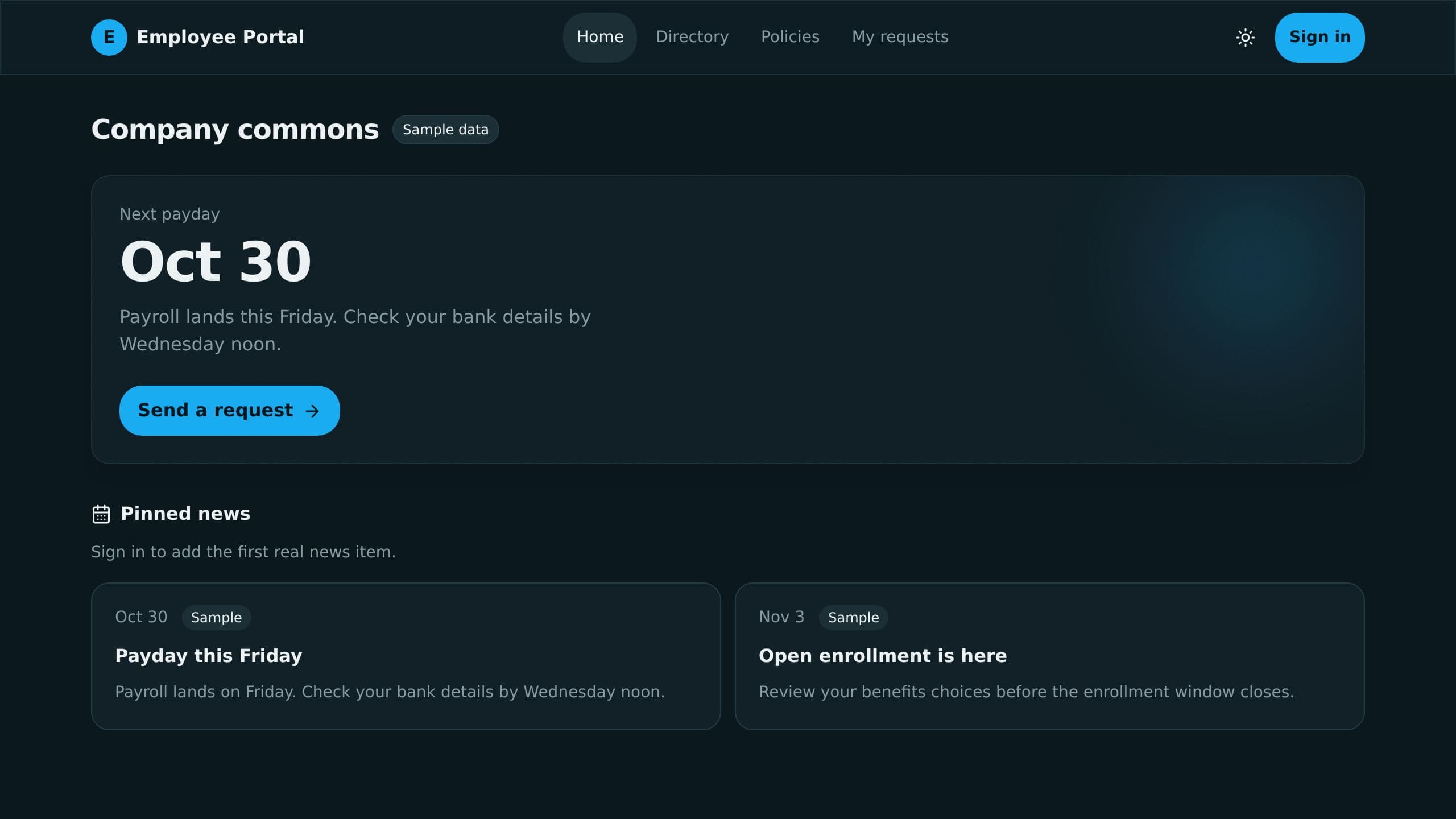 Employee Portal preview