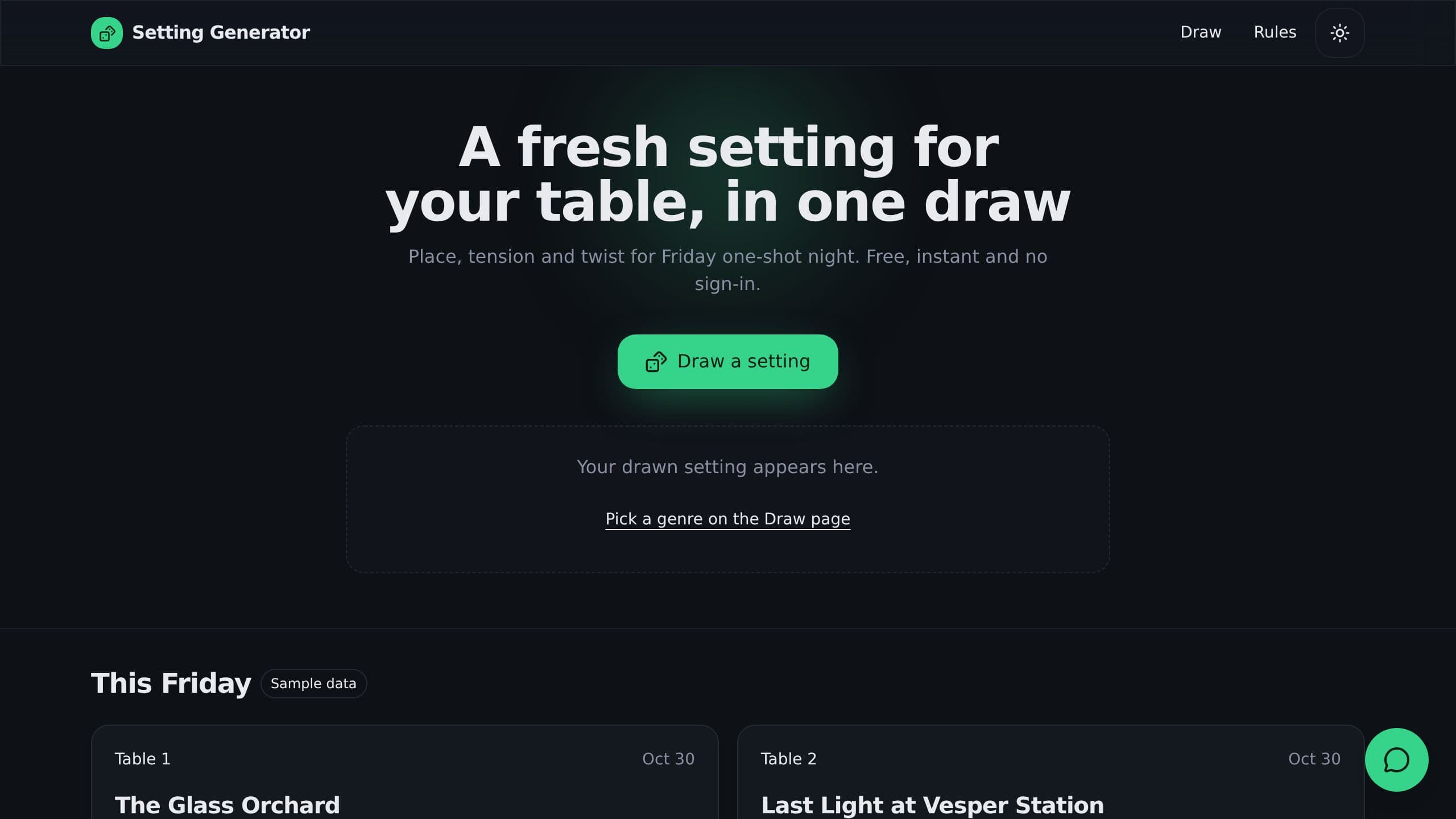 Setting Generator preview