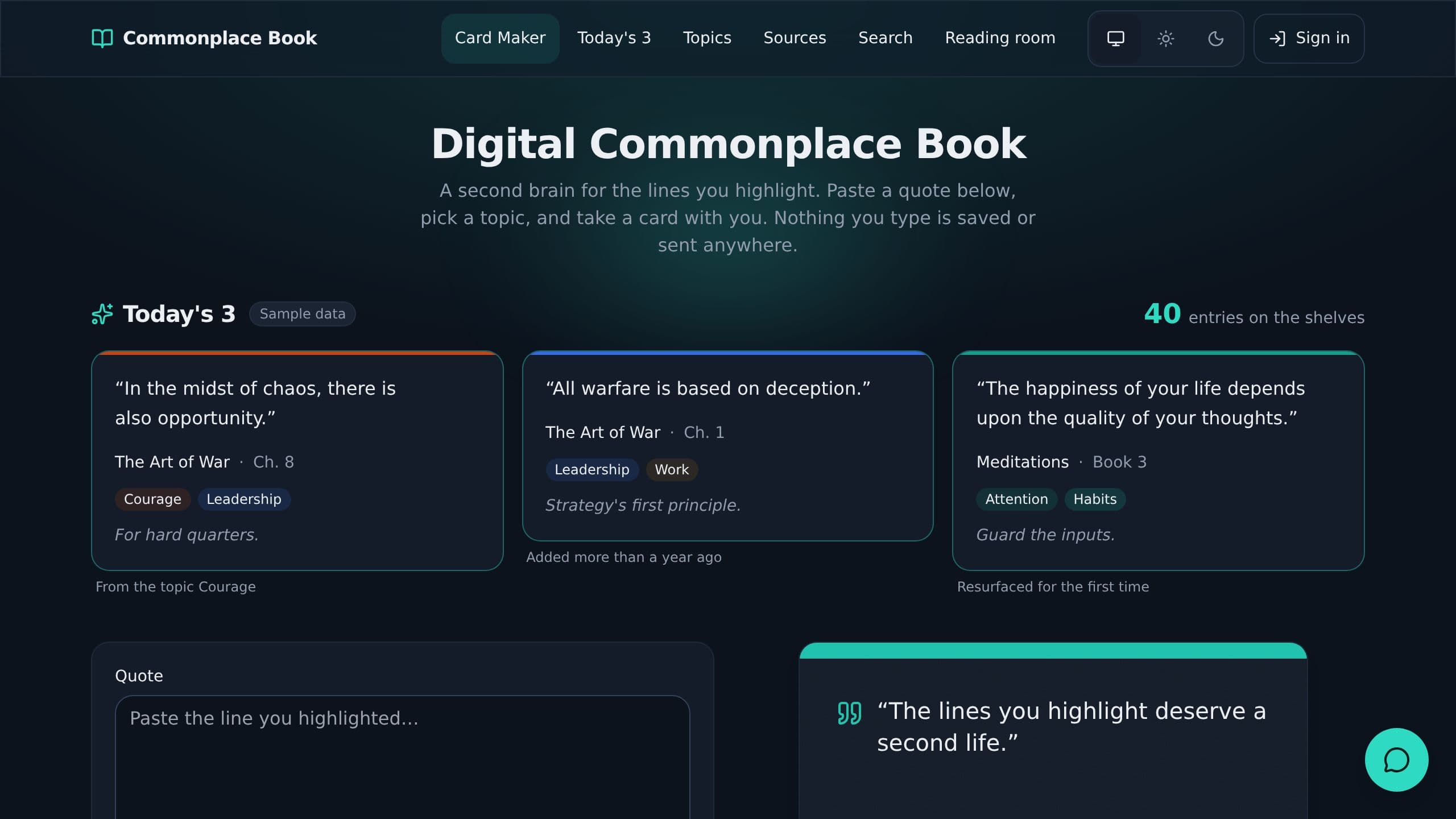 Digital Commonplace Book preview
