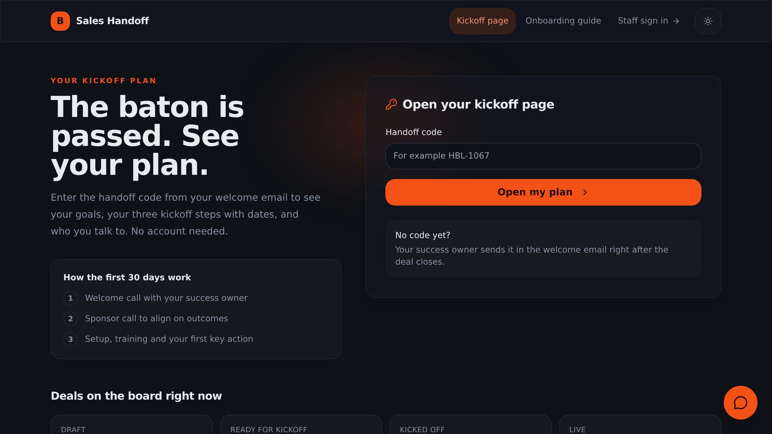Sales Handoff Template preview