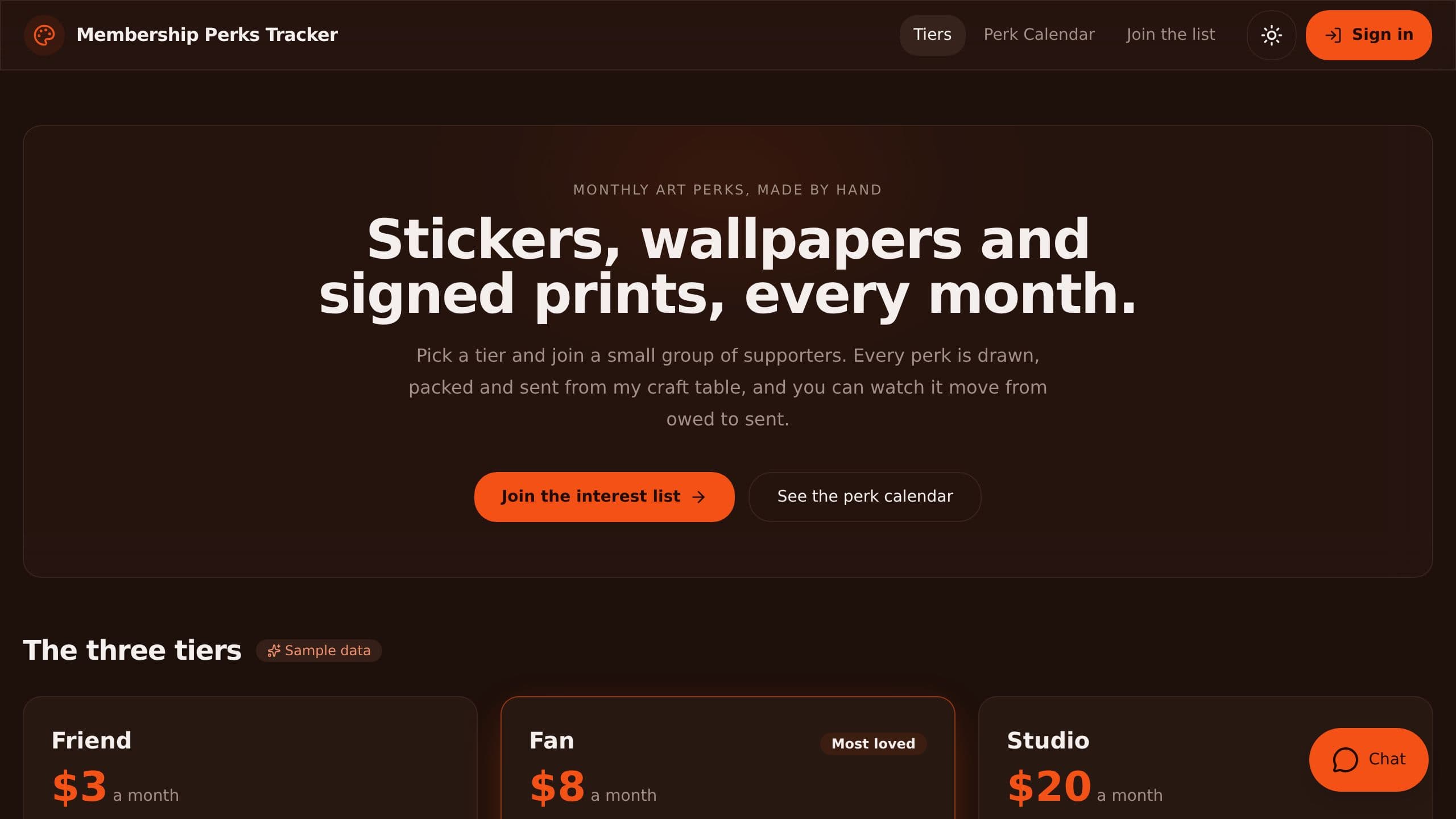 Membership Perks Tracker preview