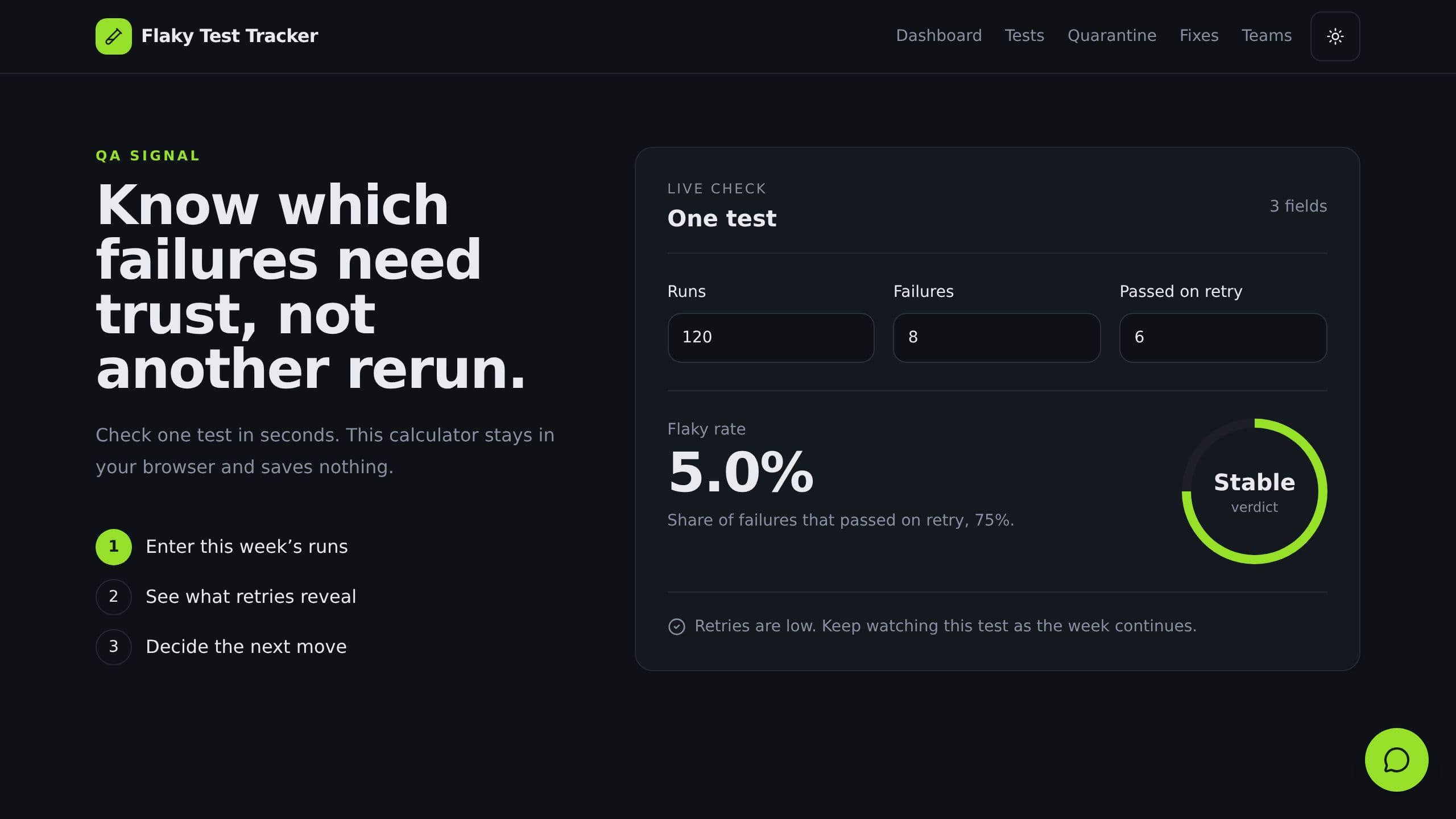 Flaky Test Tracker preview