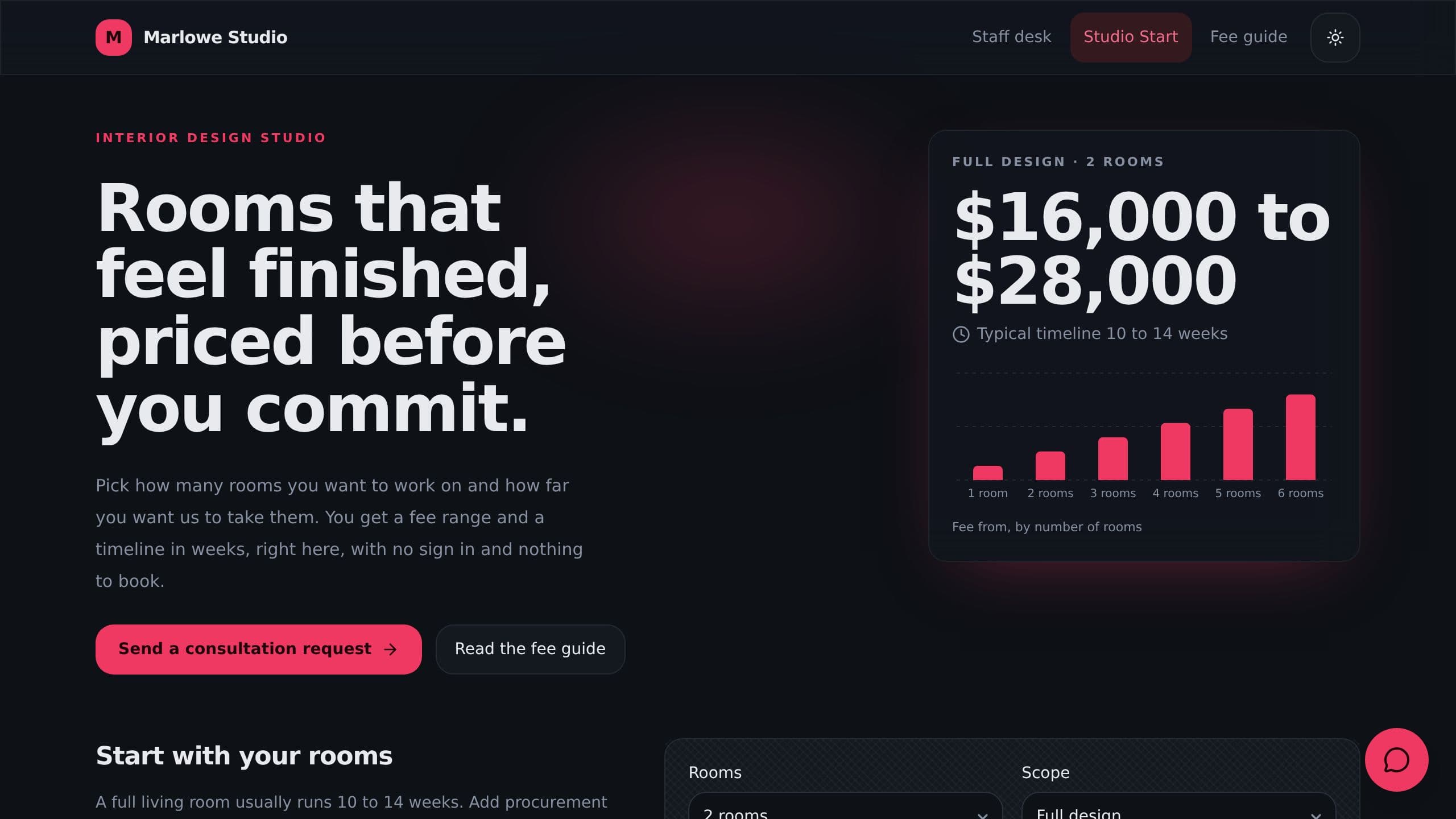 Interior Studio Dashboard preview