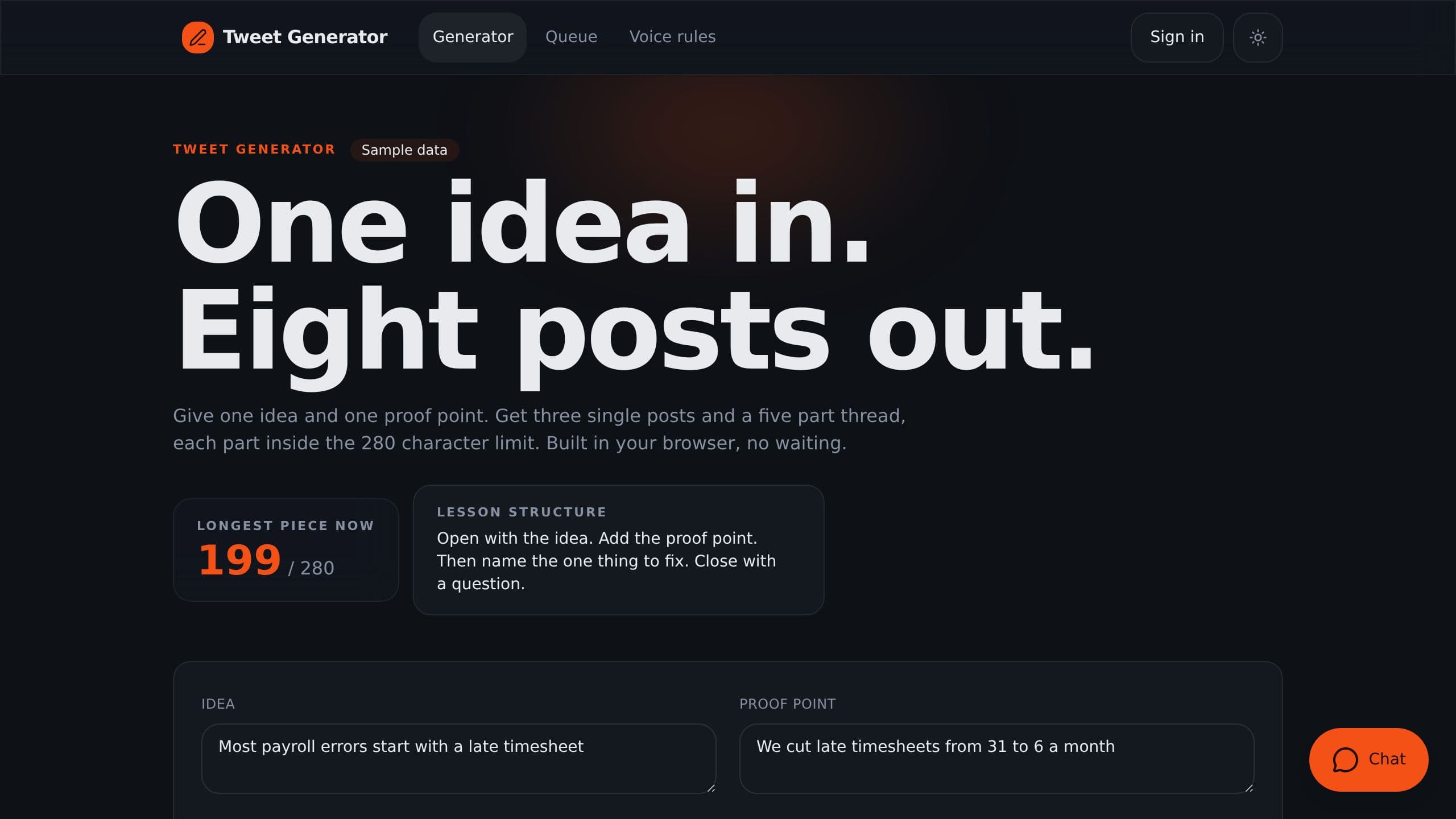 Tweet Generator preview