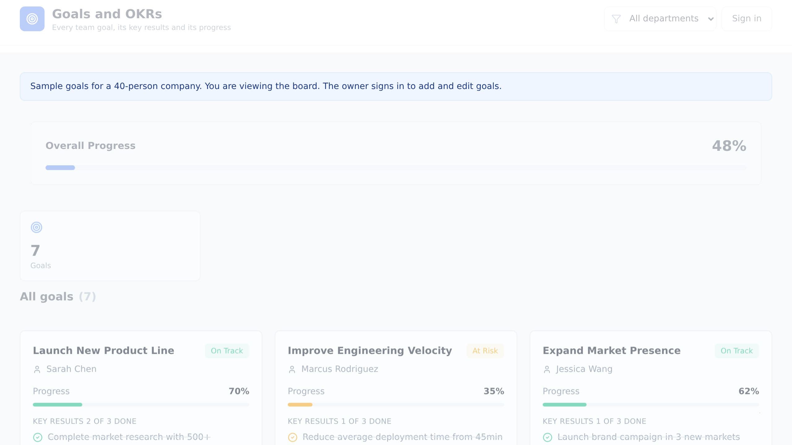 OKR Goal Tracker preview