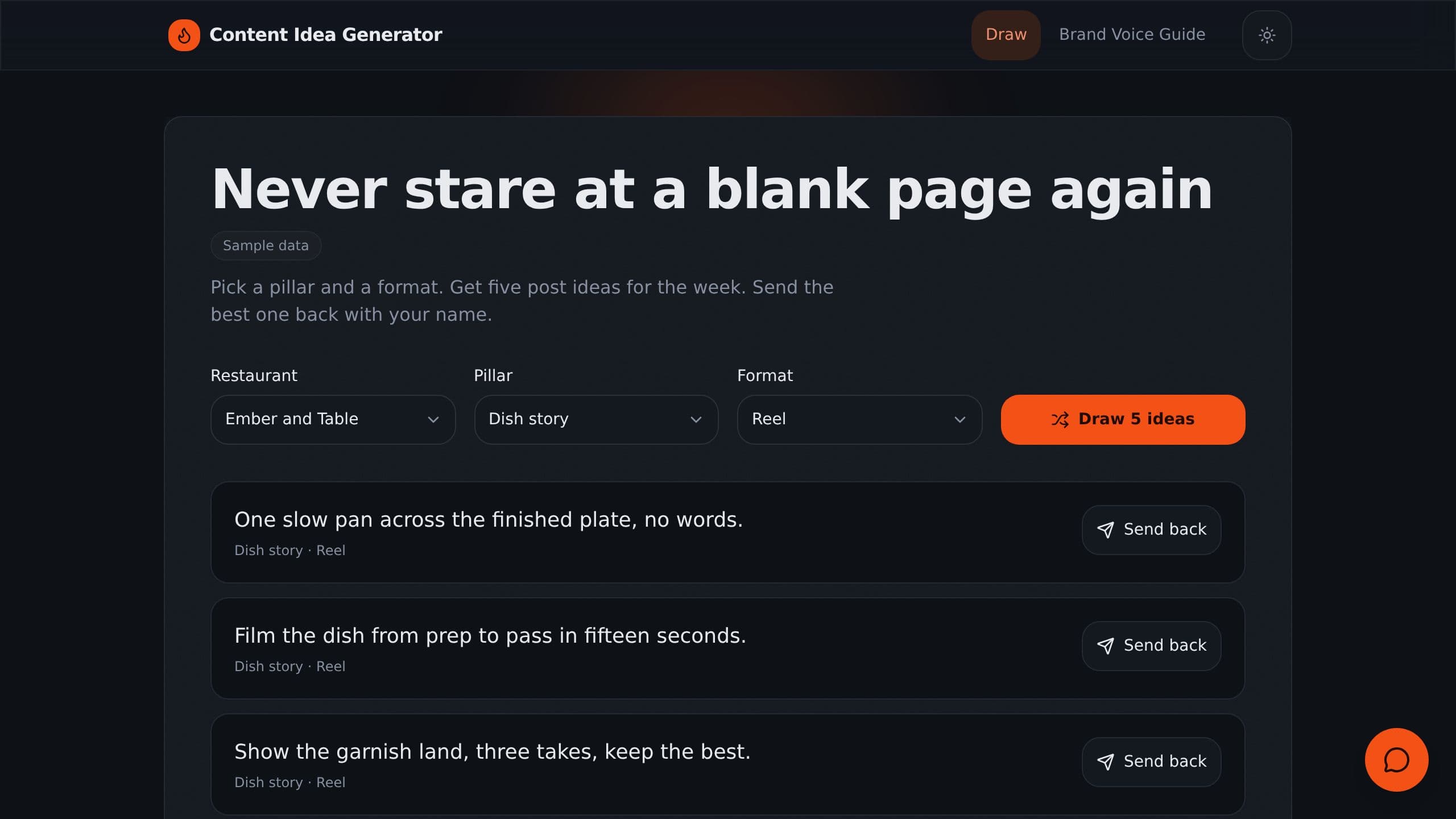 Content Idea Generator preview